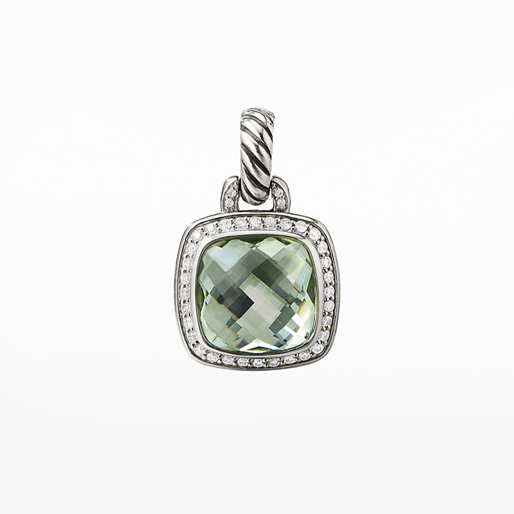 David Yurman Albion Pendant with Prasiolite and Diamonds, 11mm