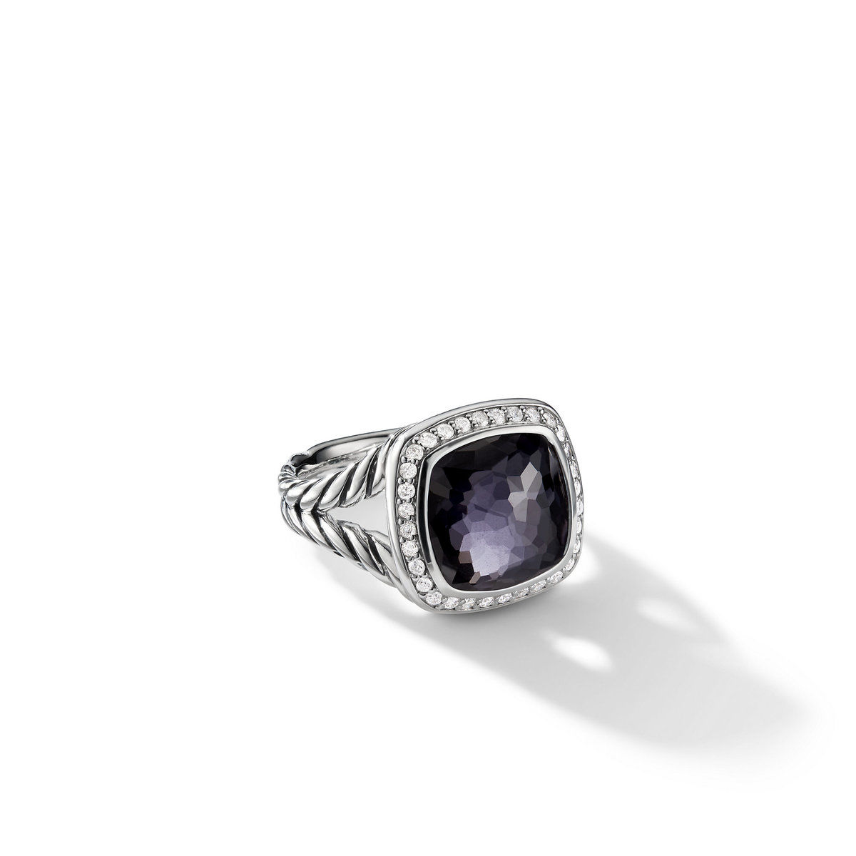 David Yurman Albion Ring with Black Orchid and Pave Diamonds | Size 5