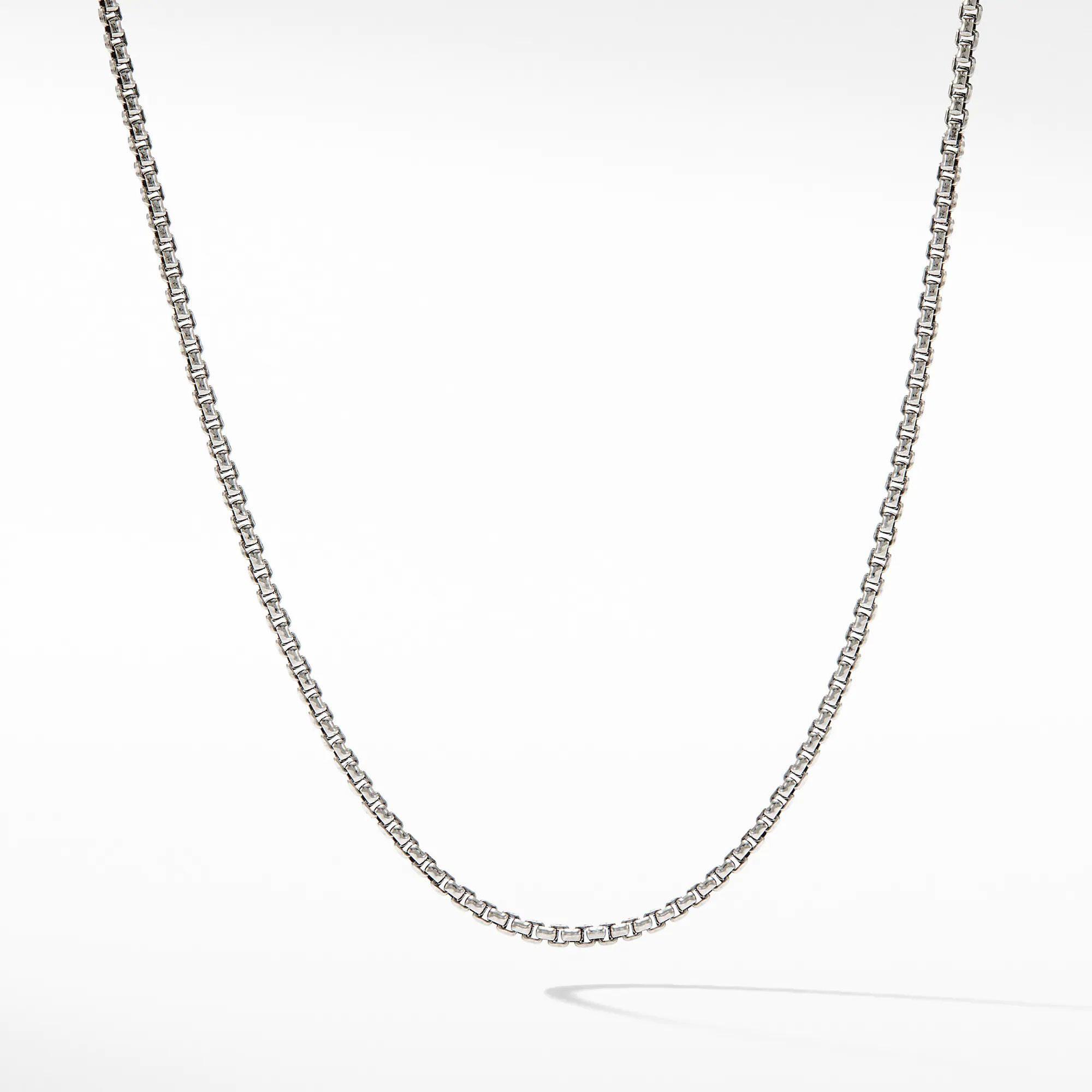 David Yurman Baby Box Chain Necklace with An Accent of 14k Gold, 1.7mm - 18 Inches -  CH0126 S418