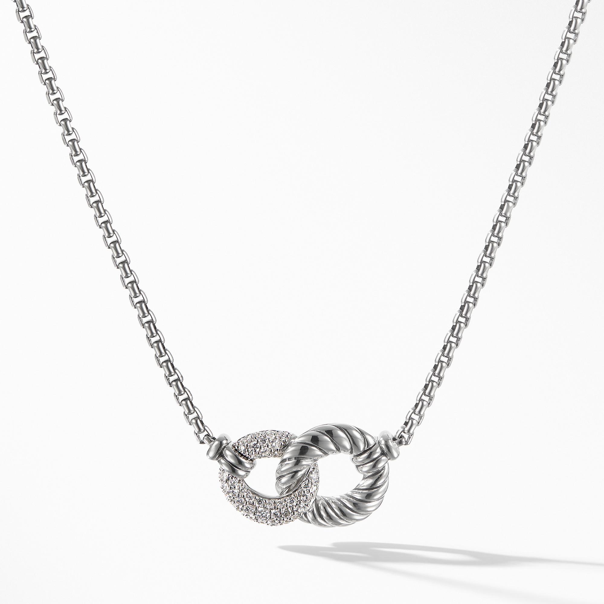 David Yurman Belmont Double Curb Link Necklace with Diamonds