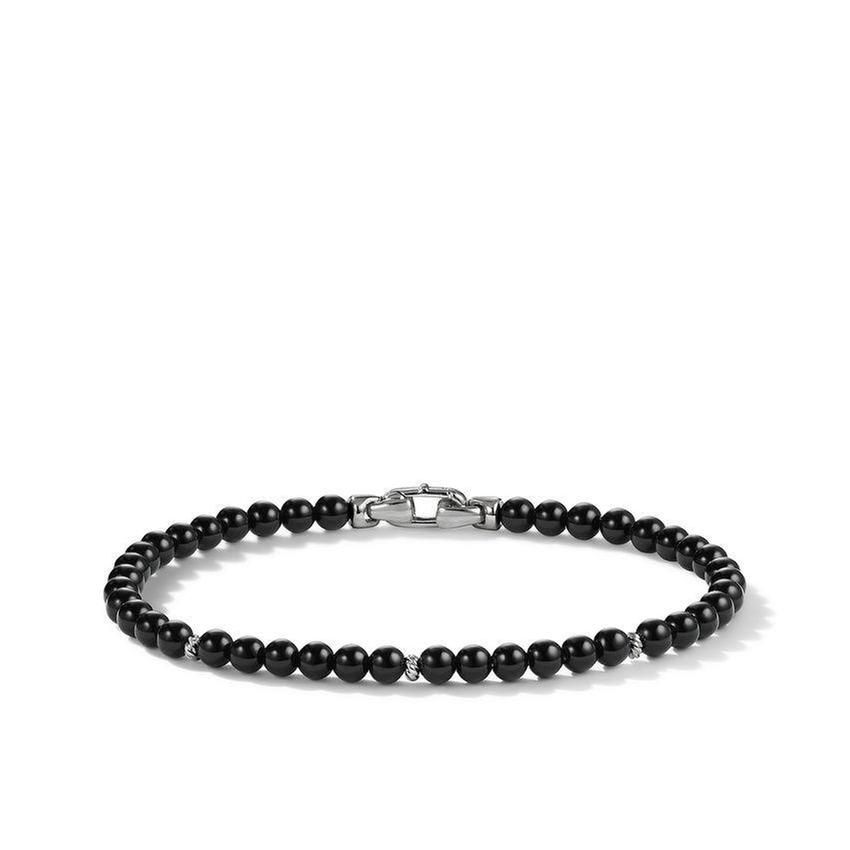 David Yurman Bijoux Spiritual Beads Bracelet in Sterling Silver with Black Onyx - Medium
