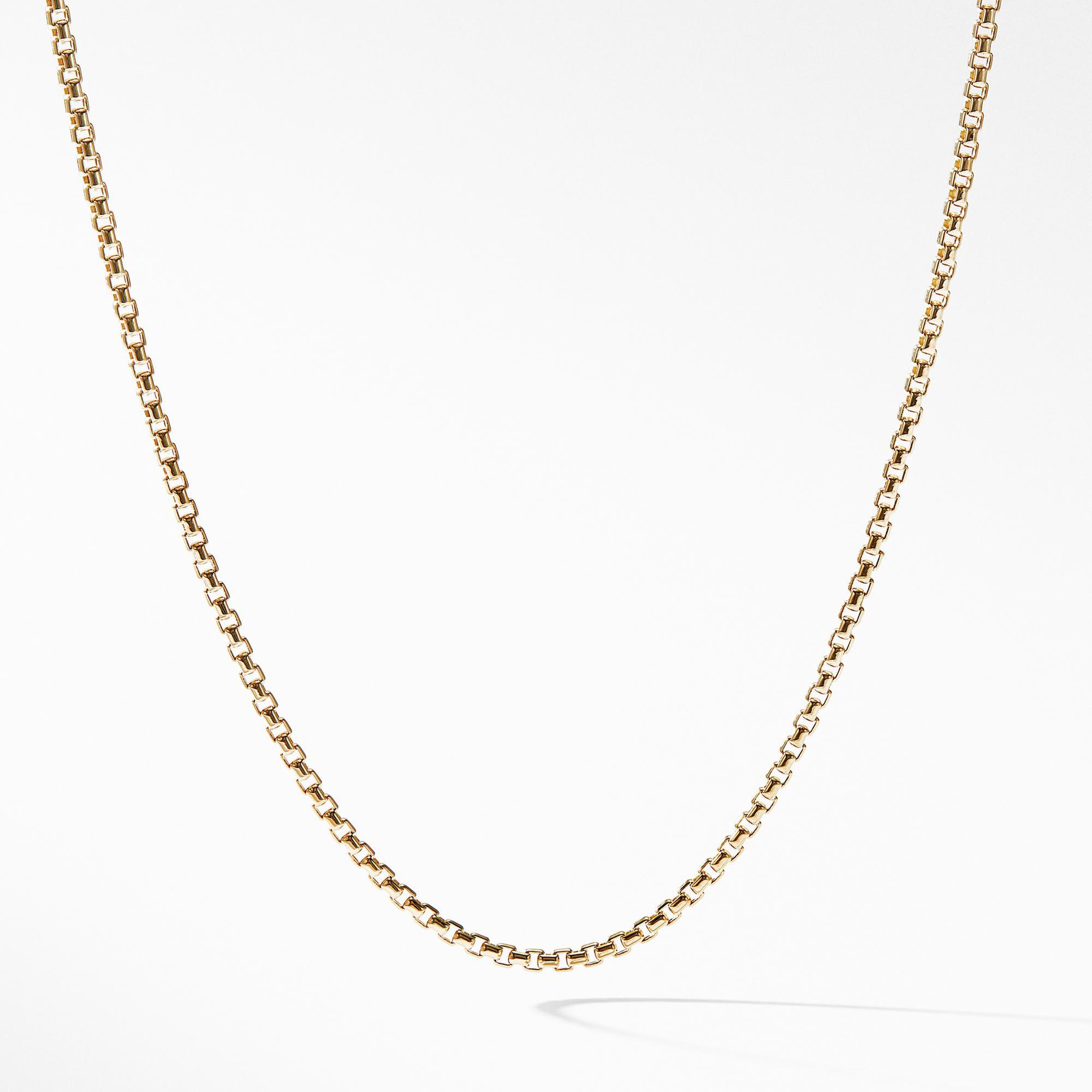 David Yurman Box Chain Necklace in 18k Gold, 1.7mm