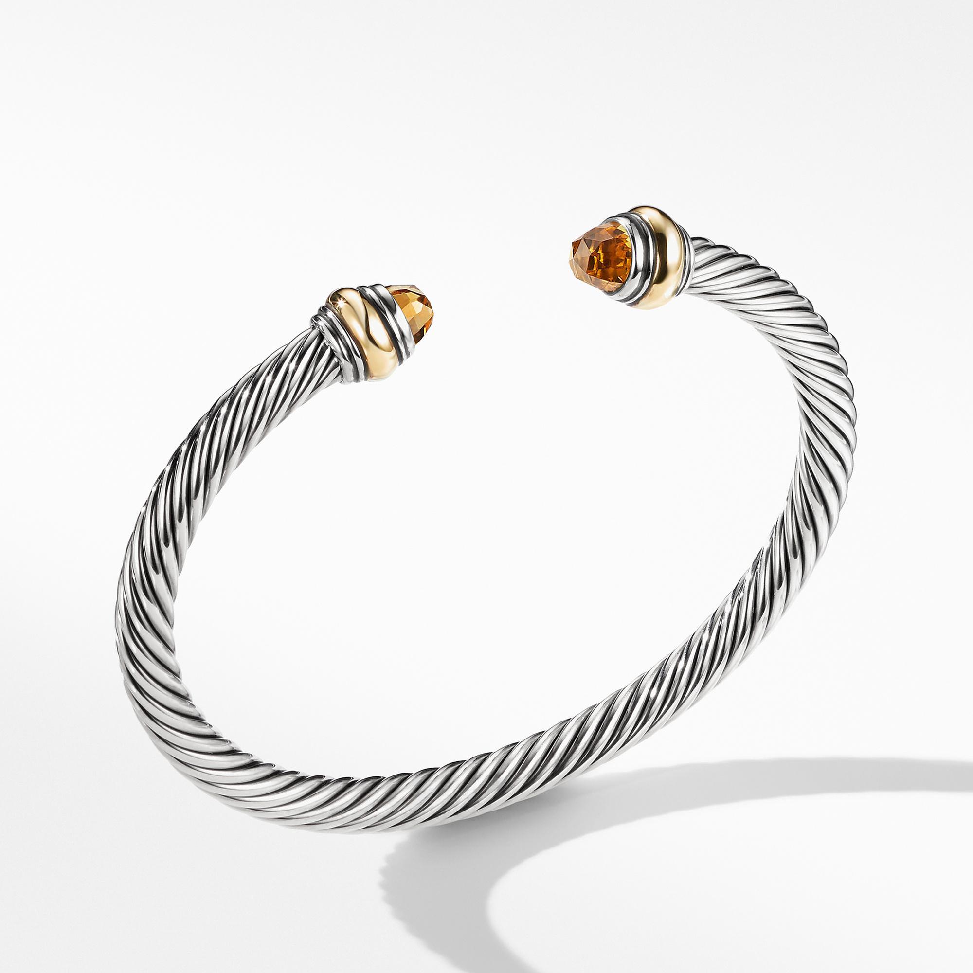 David Yurman Cable Classic Bracelet with Citrine and 14k Gold, 5mm