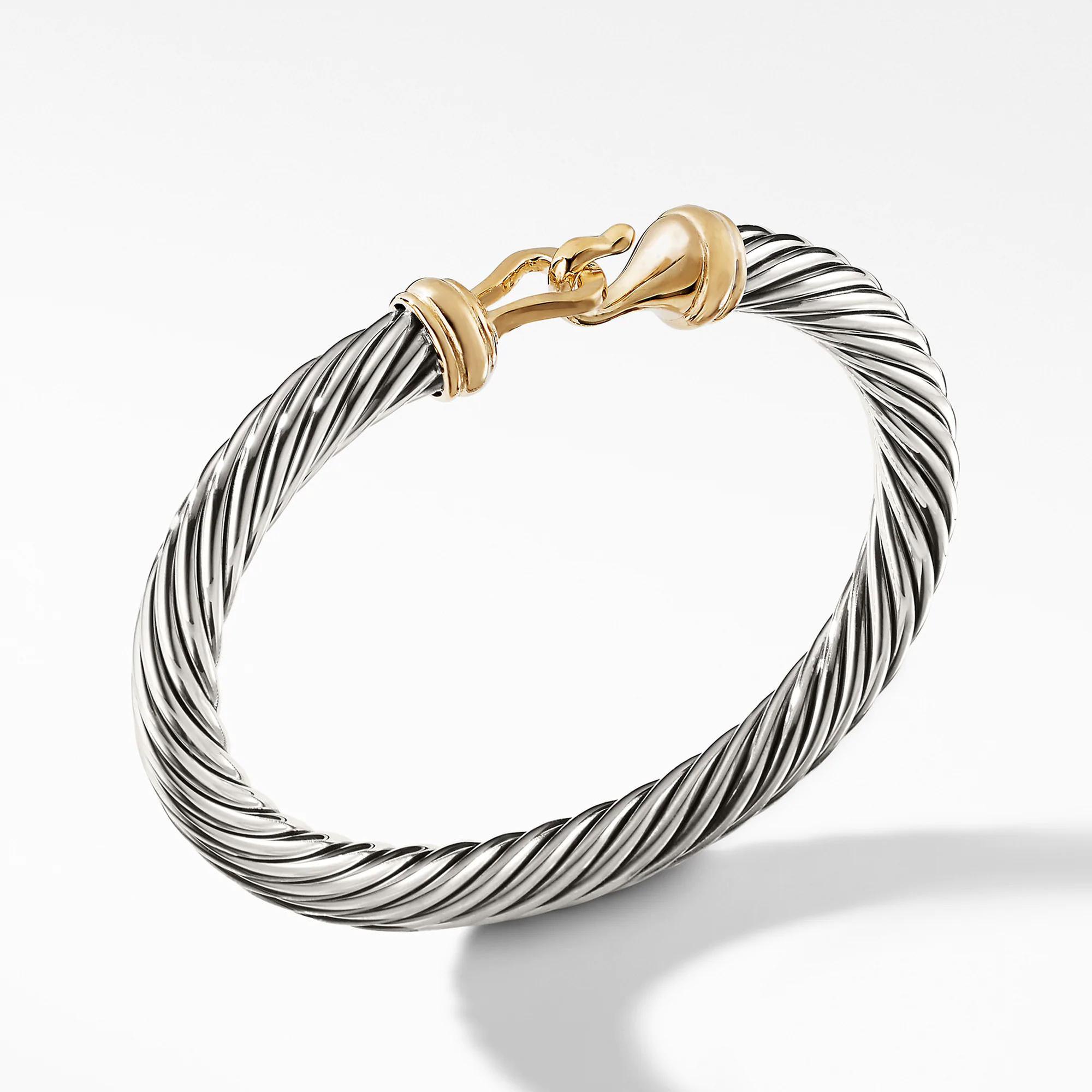 David Yurman Cable Classic Collection Buckle Bracelet with 14k Go