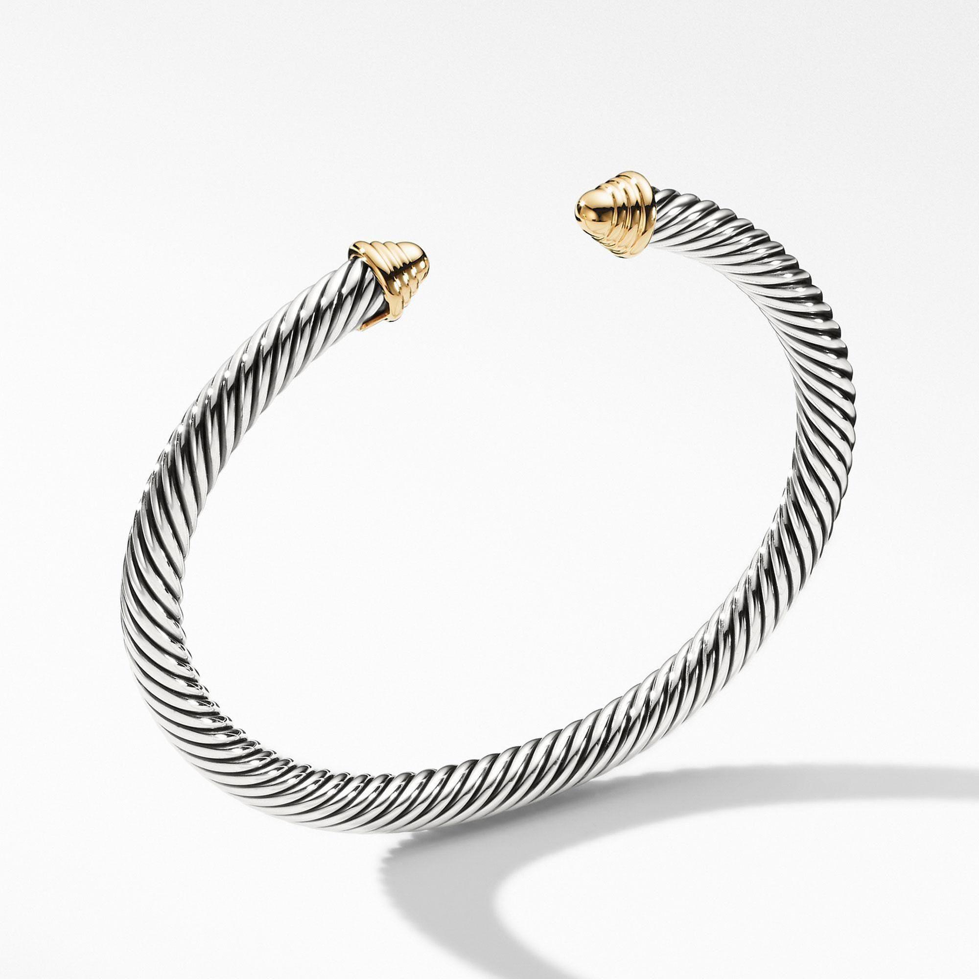 David Yurman Cable Classic Collection Bracelet with 14k Yellow Go