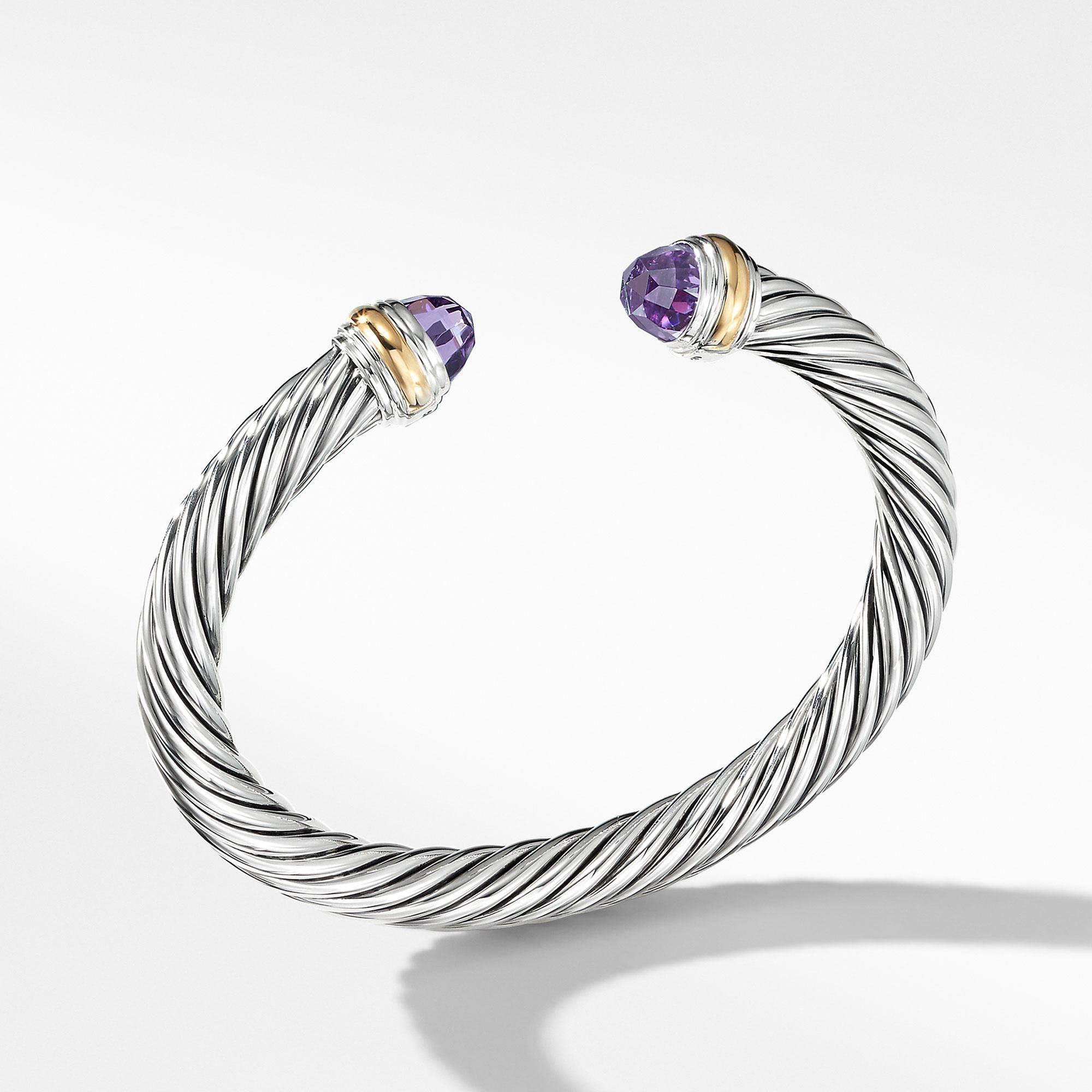 David Yurman Cable Classic Collection Bracelet with Amethyst and 
