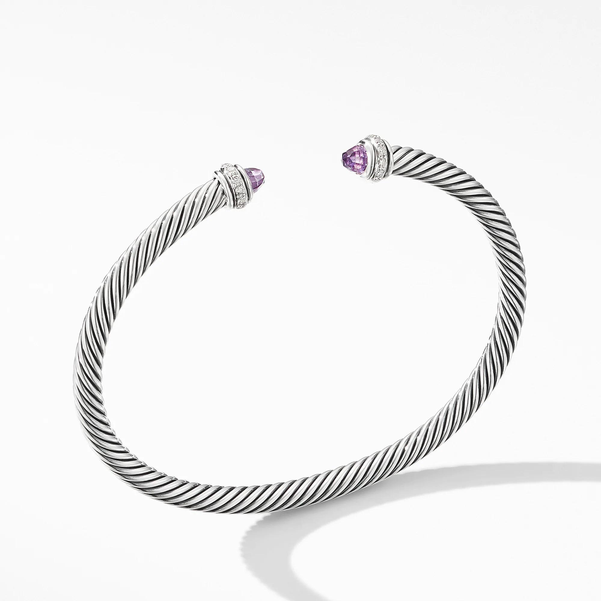 David Yurman Cable Classic Collection Bracelet with Amethyst and 