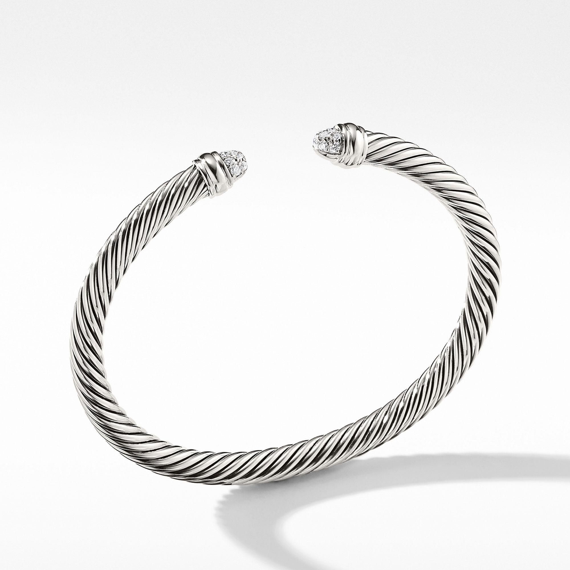 David Yurman Cable Classic Collection Bracelet with Diamonds 5mm - Size Large 950$
