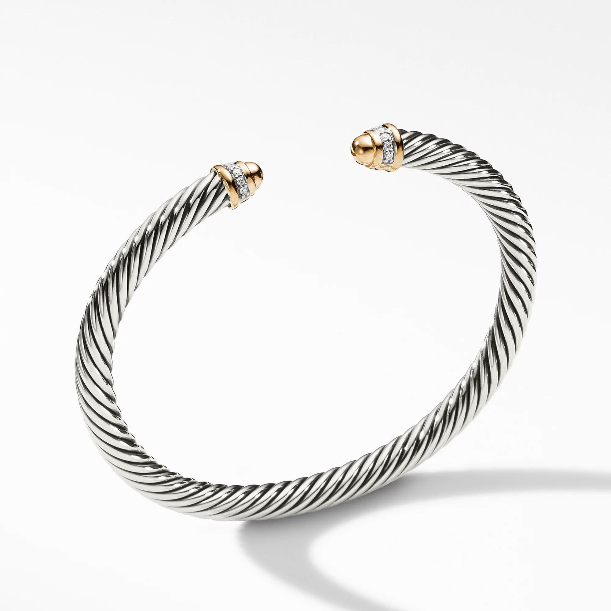 David Yurman Cable Classic Collection Bracelet with Diamonds and 