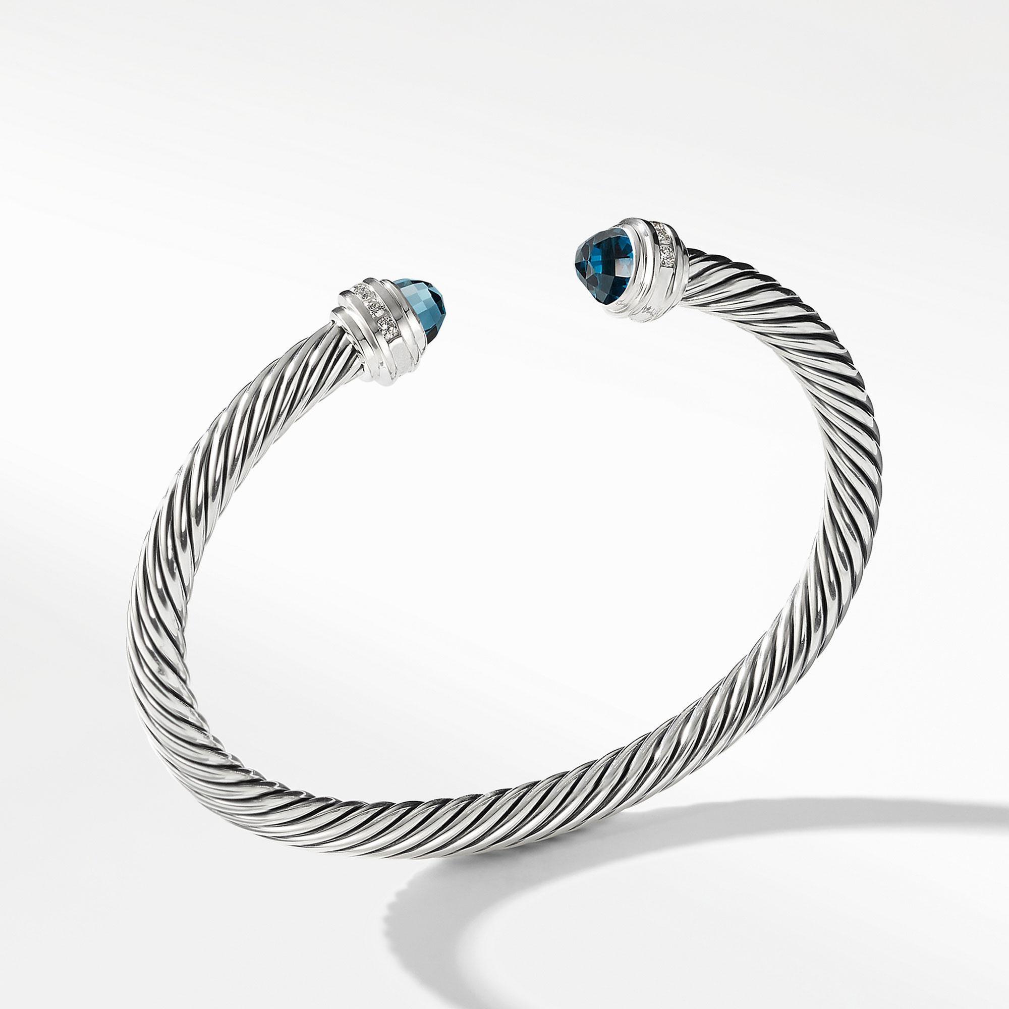 David Yurman Cable Classic Collection Bracelet with Hampton Blue 