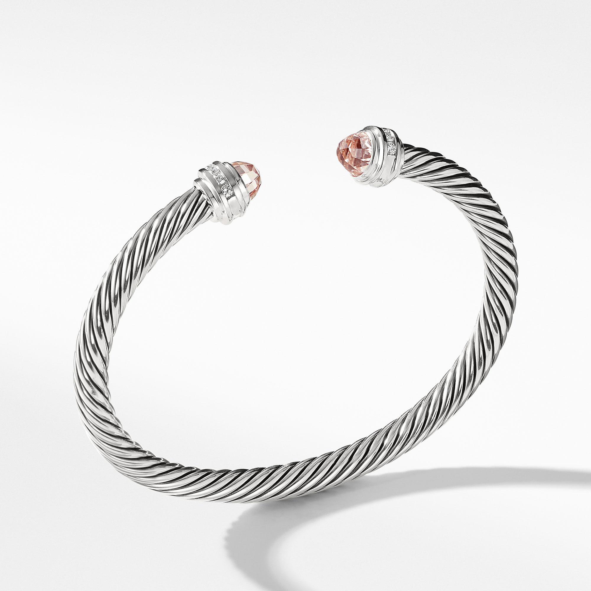David Yurman Cable Classic Collection Bracelet with Morganite and