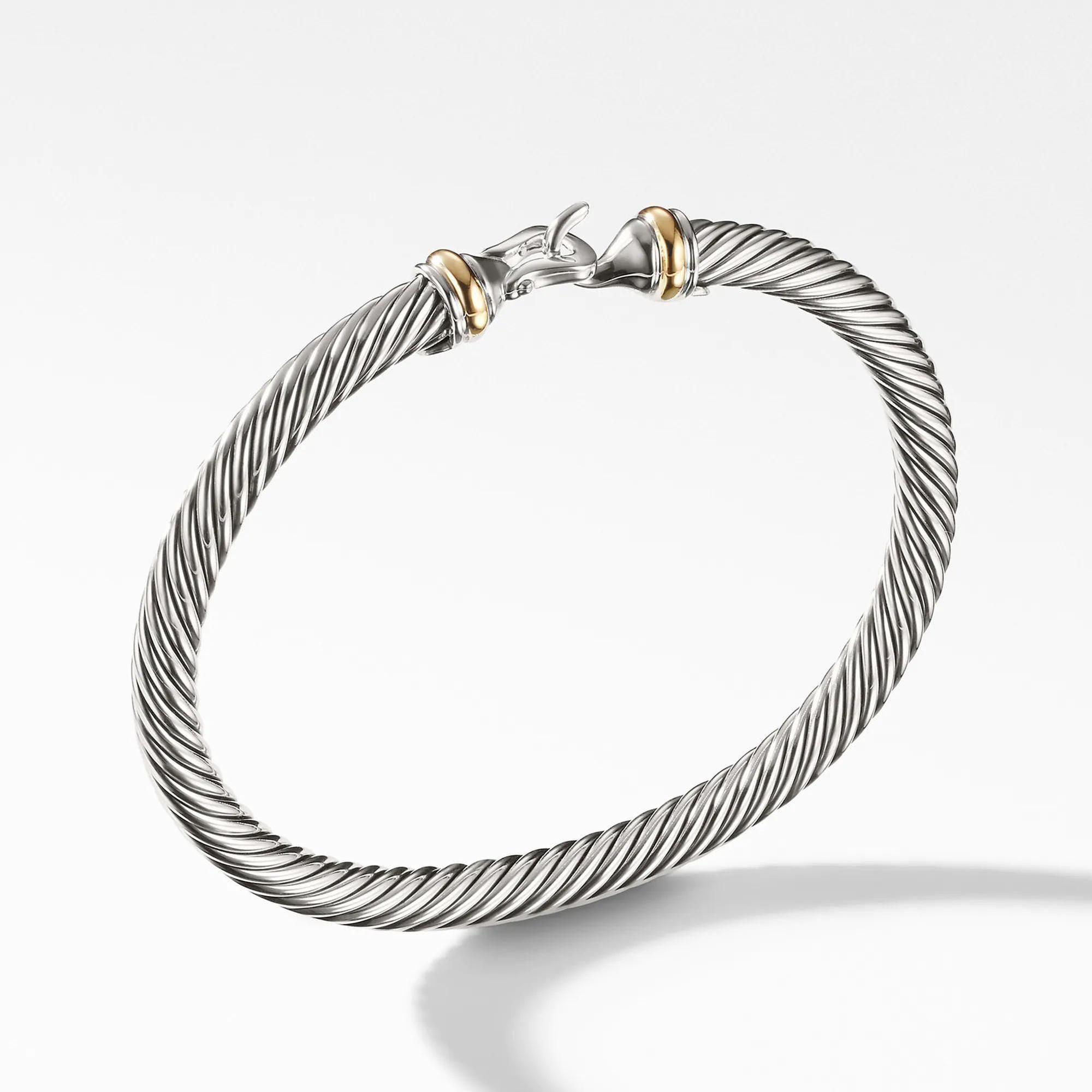 David Yurman Cable Classic Collection Buckle Bracelet with 18K Yellow Gold, 5mm - Large