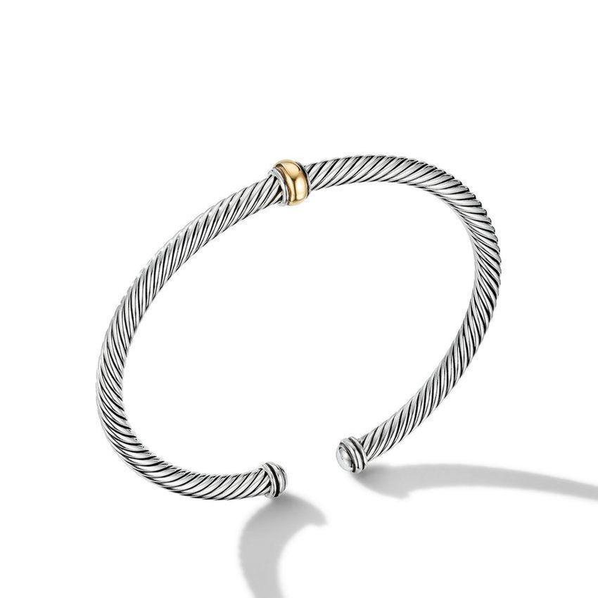 David Yurman Cable Classics Center Station Bracelet with 18k Yell