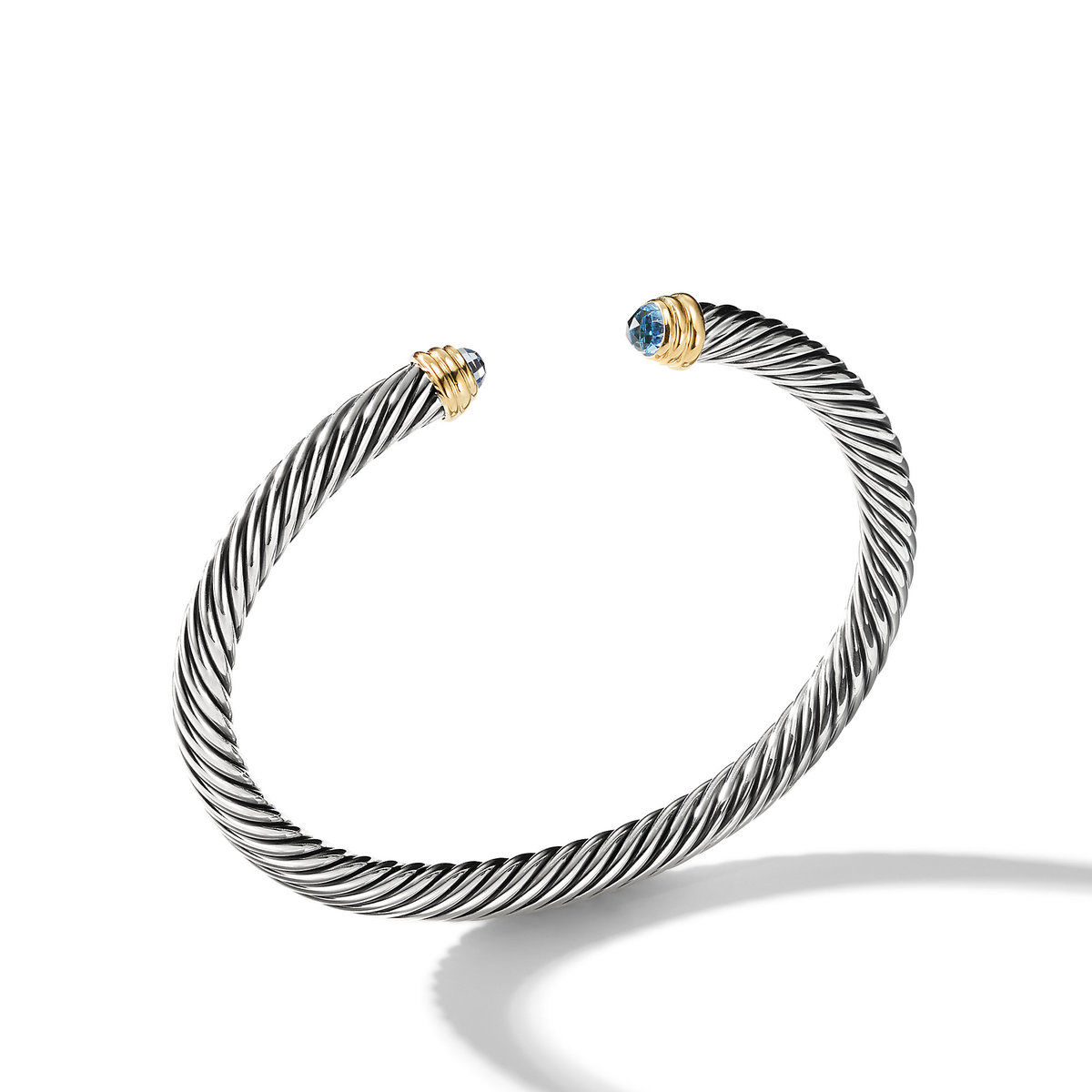 David Yurman Cable Classic Collection Bracelet with Blue Topaz an