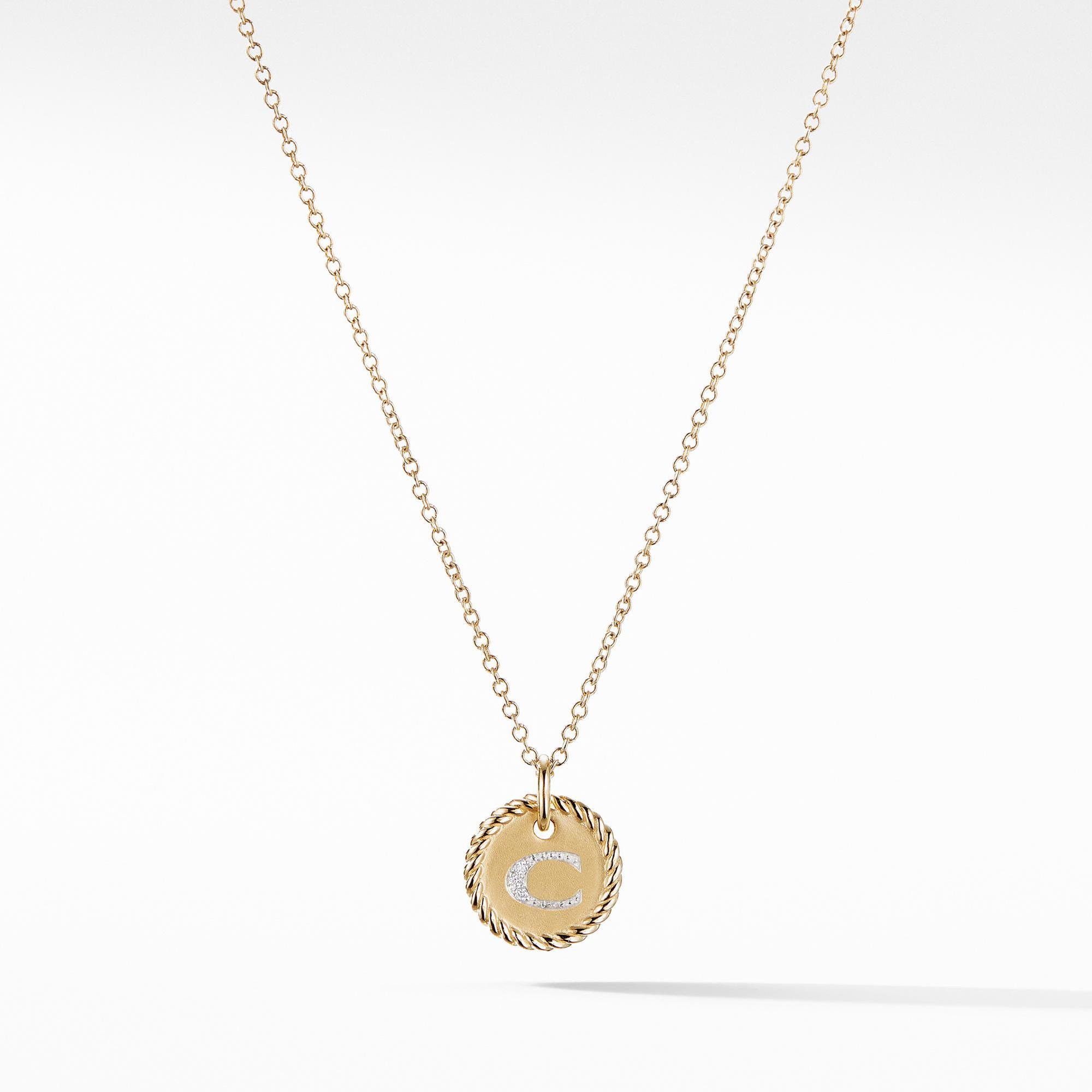 David Yurman Cable Collectibles Collection Initial Charm Necklace