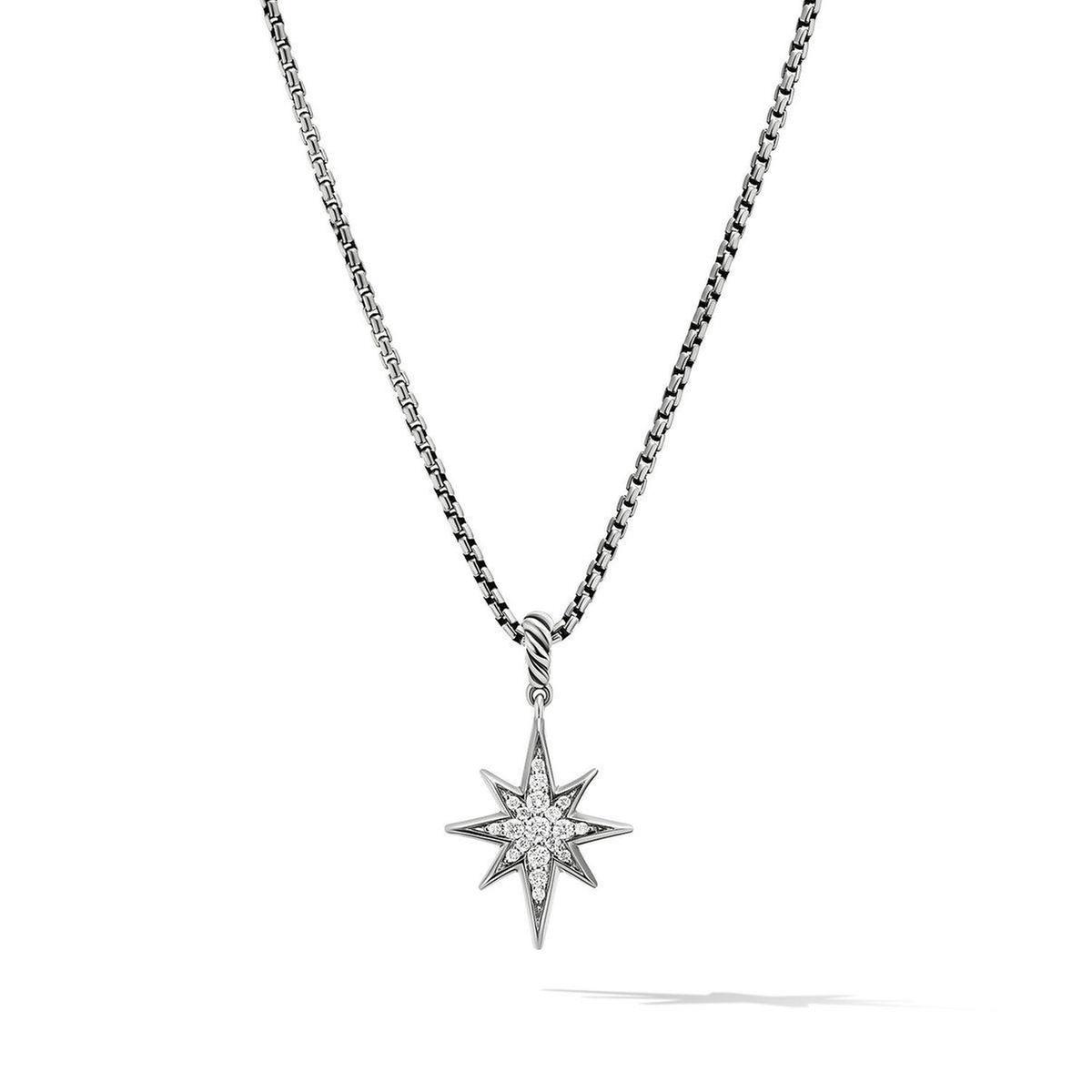 David Yurman Cable Collectibles North Star Necklace with Pave Dia
