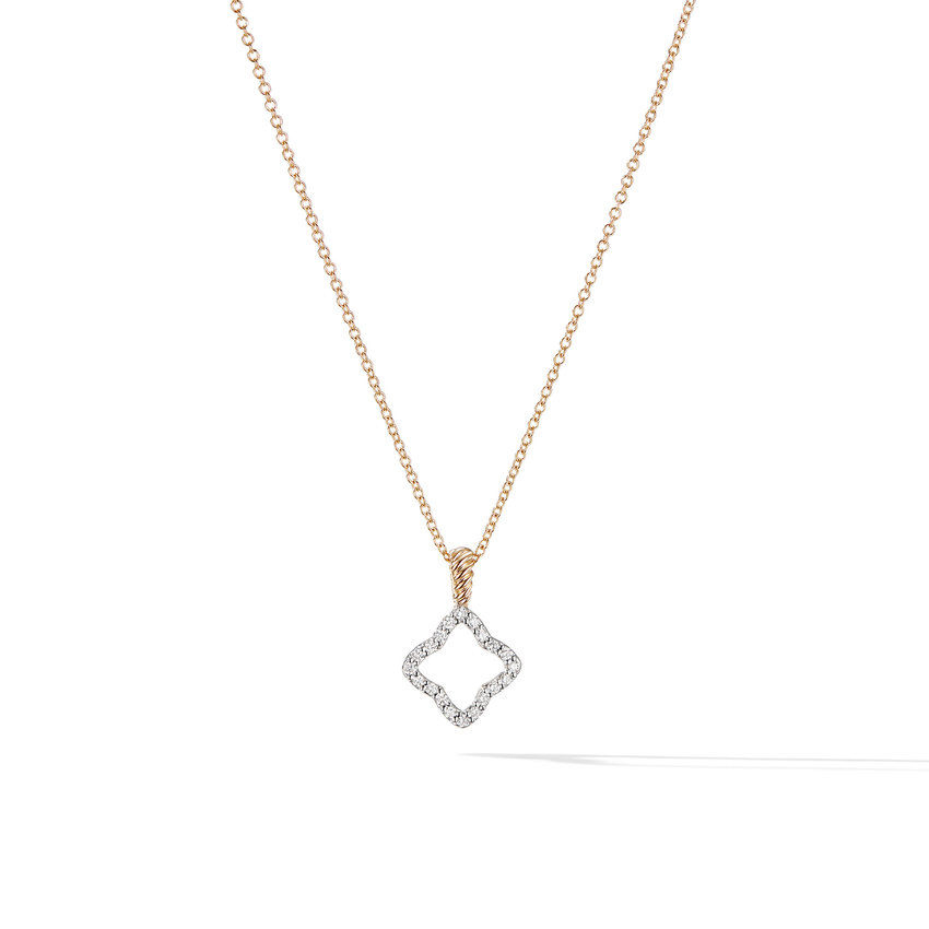 David Yurman Cable Collectibles Quatrefoil Pendant Necklace with 