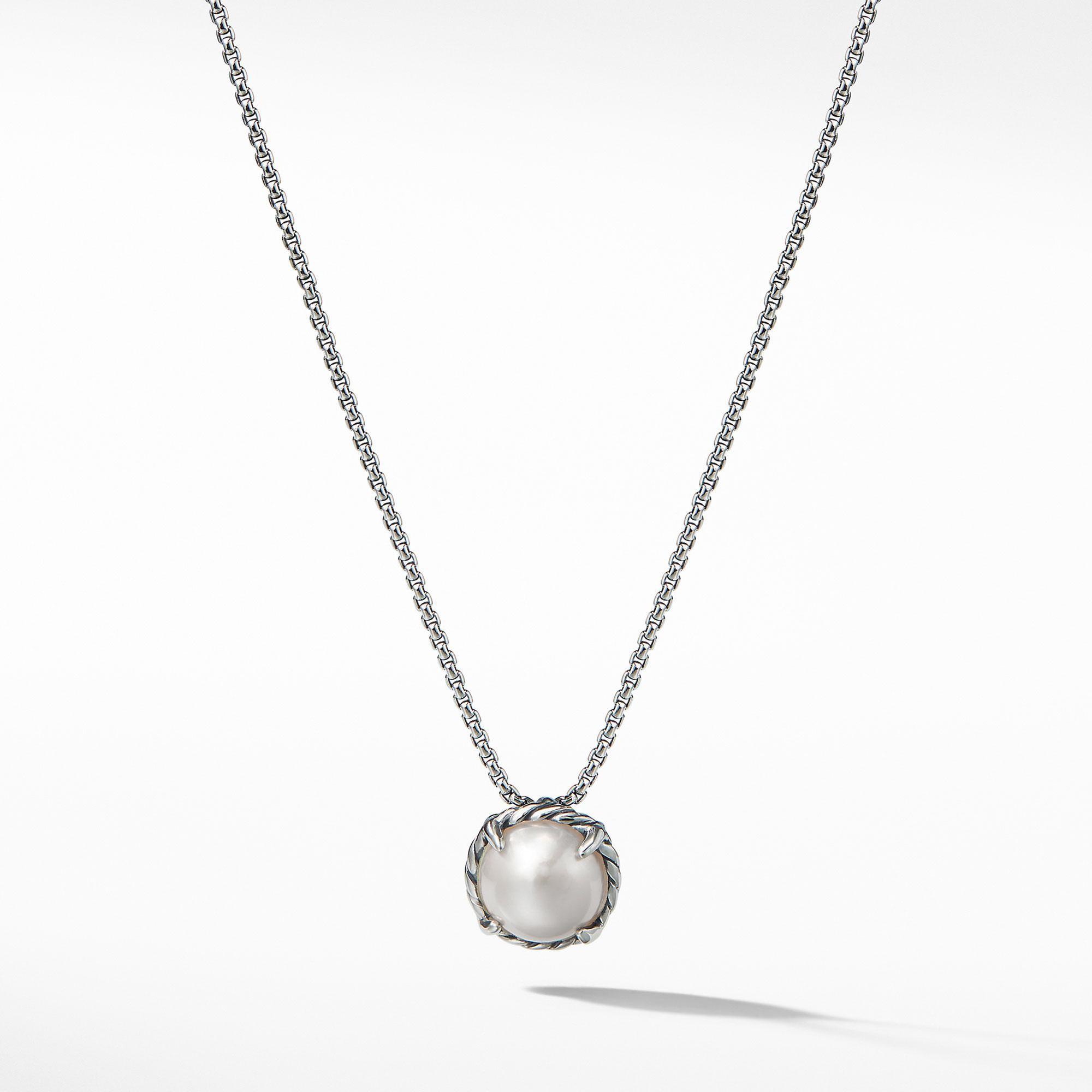 David Yurman Chatelaine Pendant Necklace with Pearl