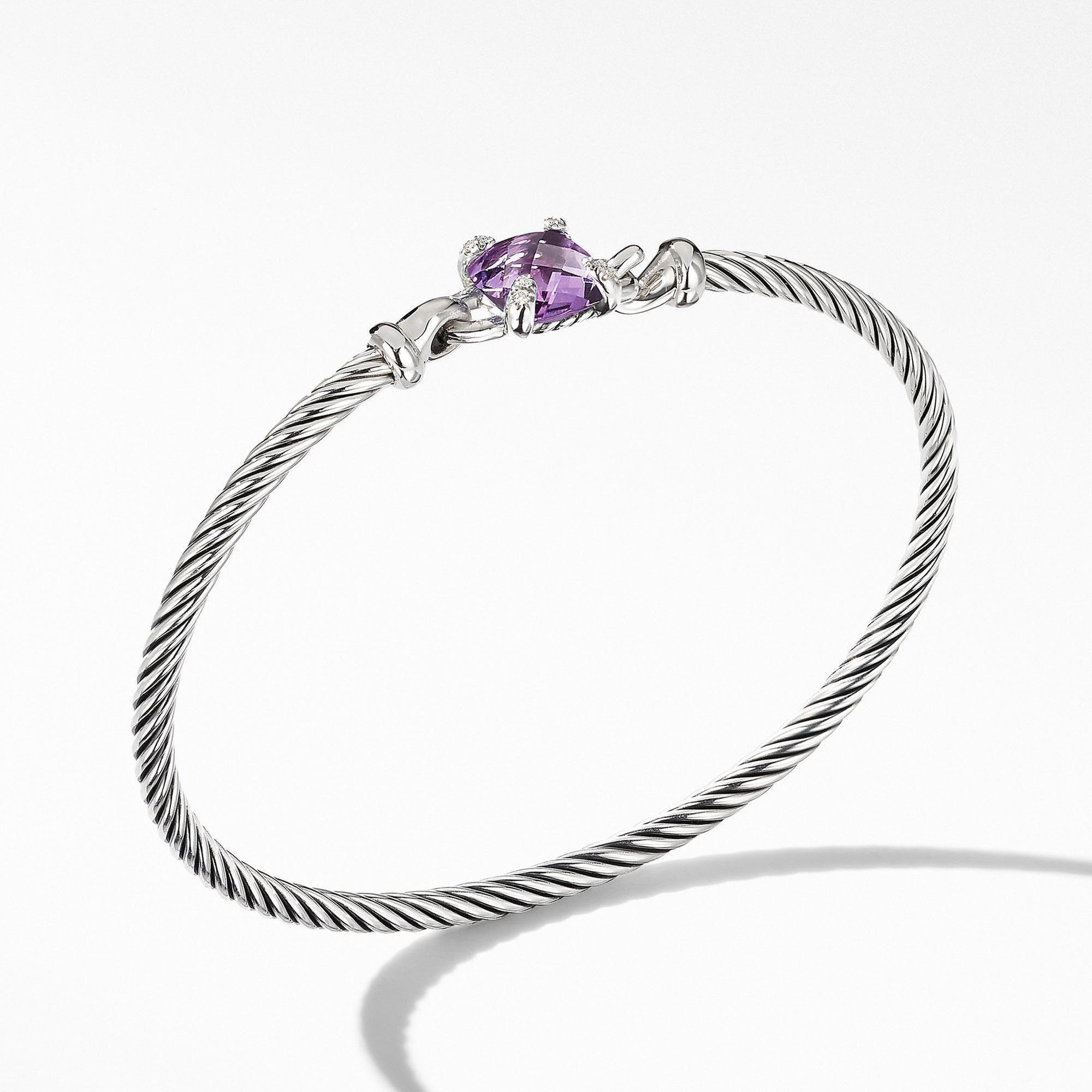 David Yurman Chatelaine Bracelet with Amethyst and Diamonds - Med
