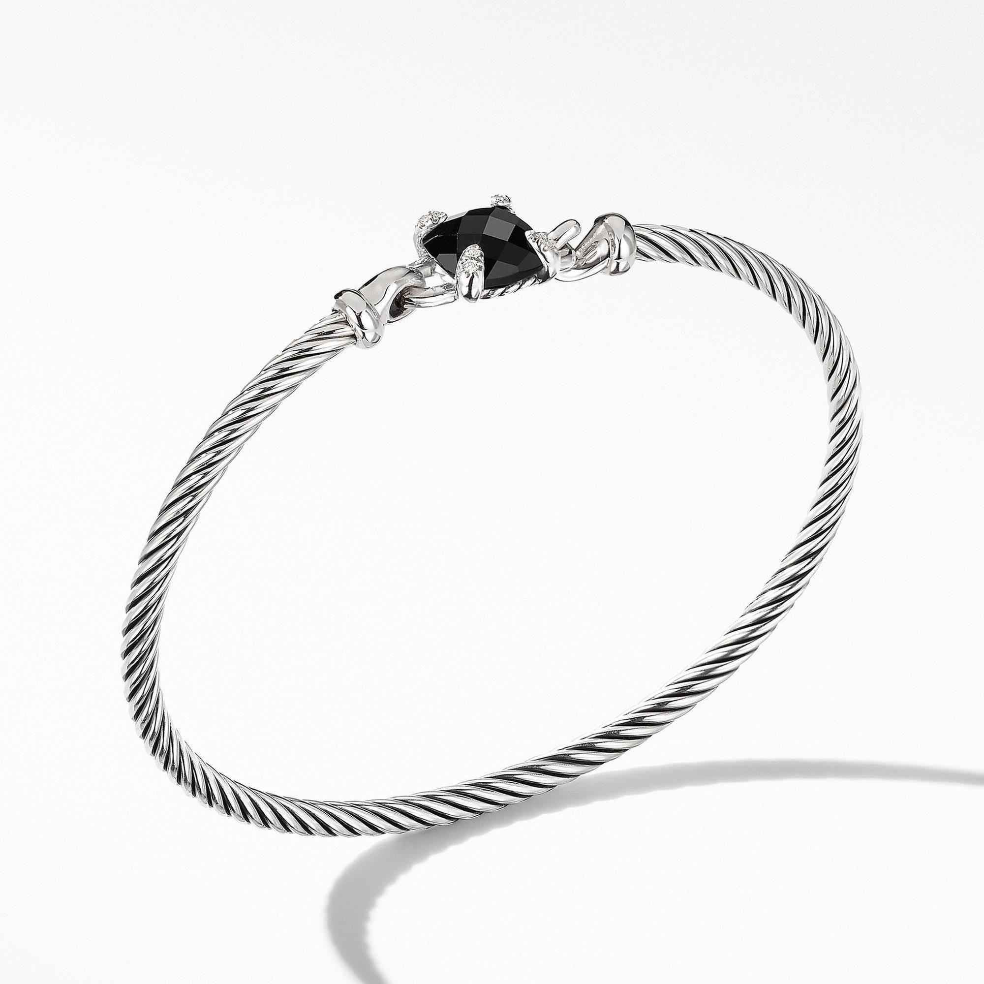 David Yurman Chatelaine Bracelet with Black Onyx and Diamonds - M