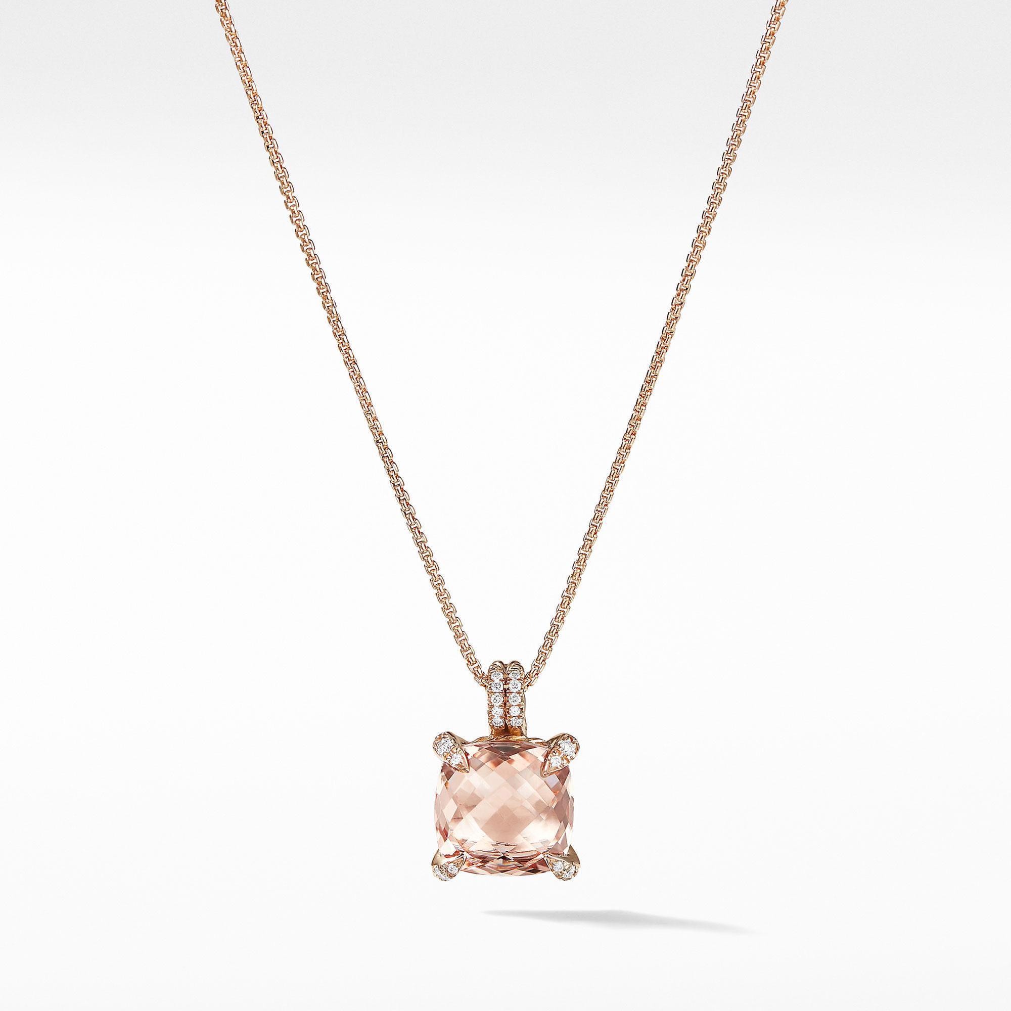 David Yurman Chatelaine Pendant Necklace with Diamonds in 18k Ros