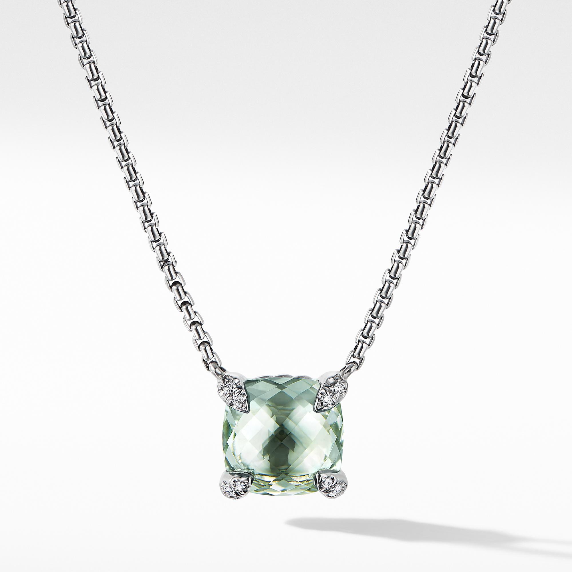 David Yurman Chatelaine Pendant Necklace with Prasiolite and Diam