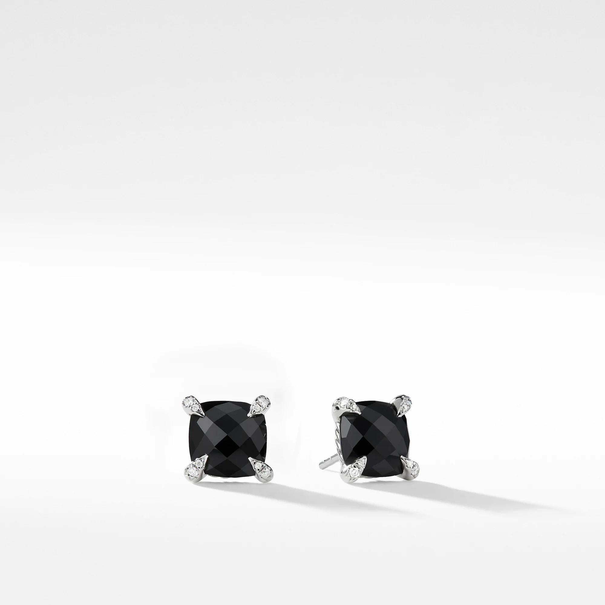 David Yurman Chatelaine(R) Stud Earrings with Black Onyx and Diam
