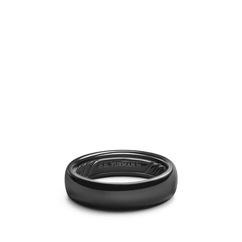 Men's David Yurman DY Classic Band in Black Titanium, 6mm - Size 