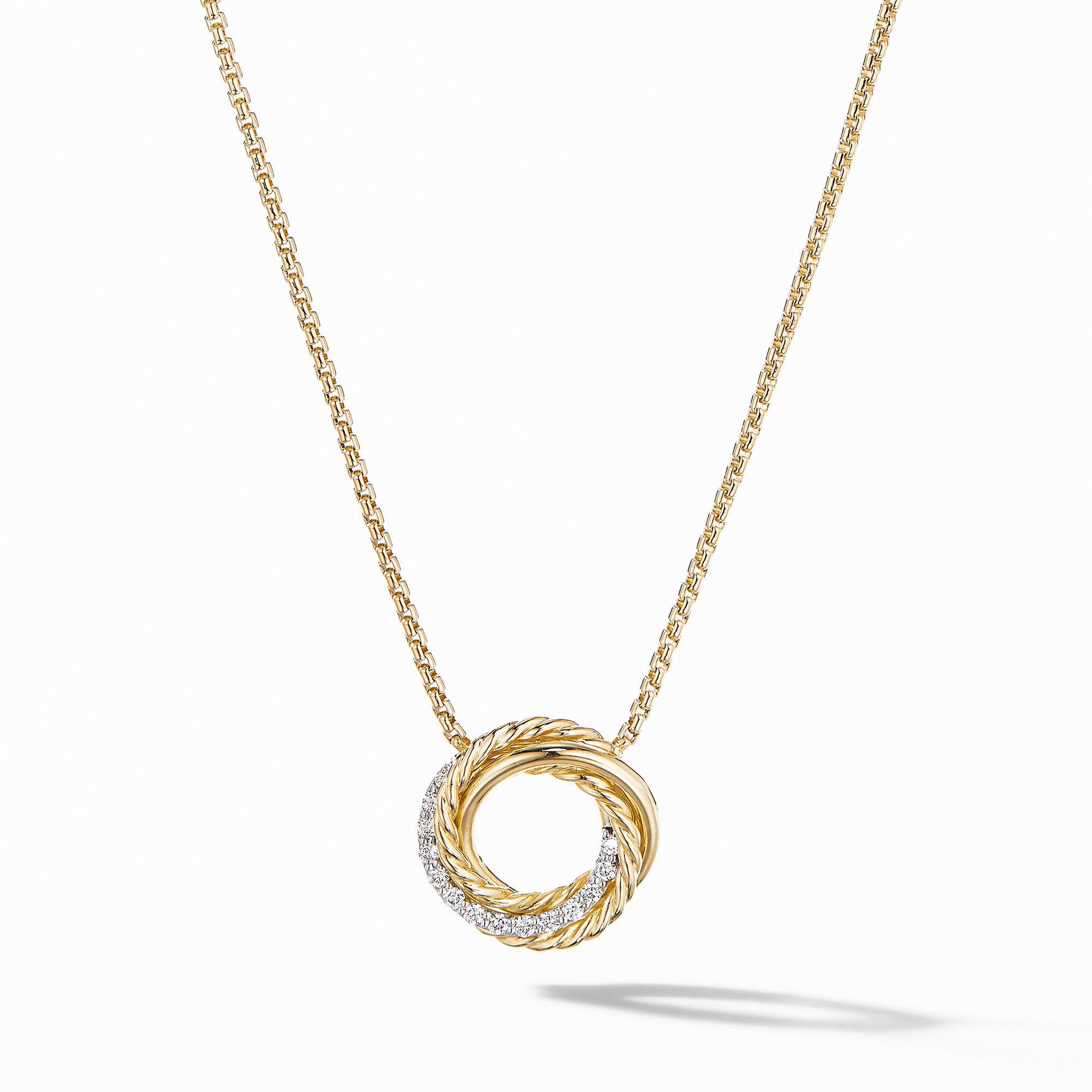 David Yurman Crossover Collection Mini Pendant Necklace in 18k Ye