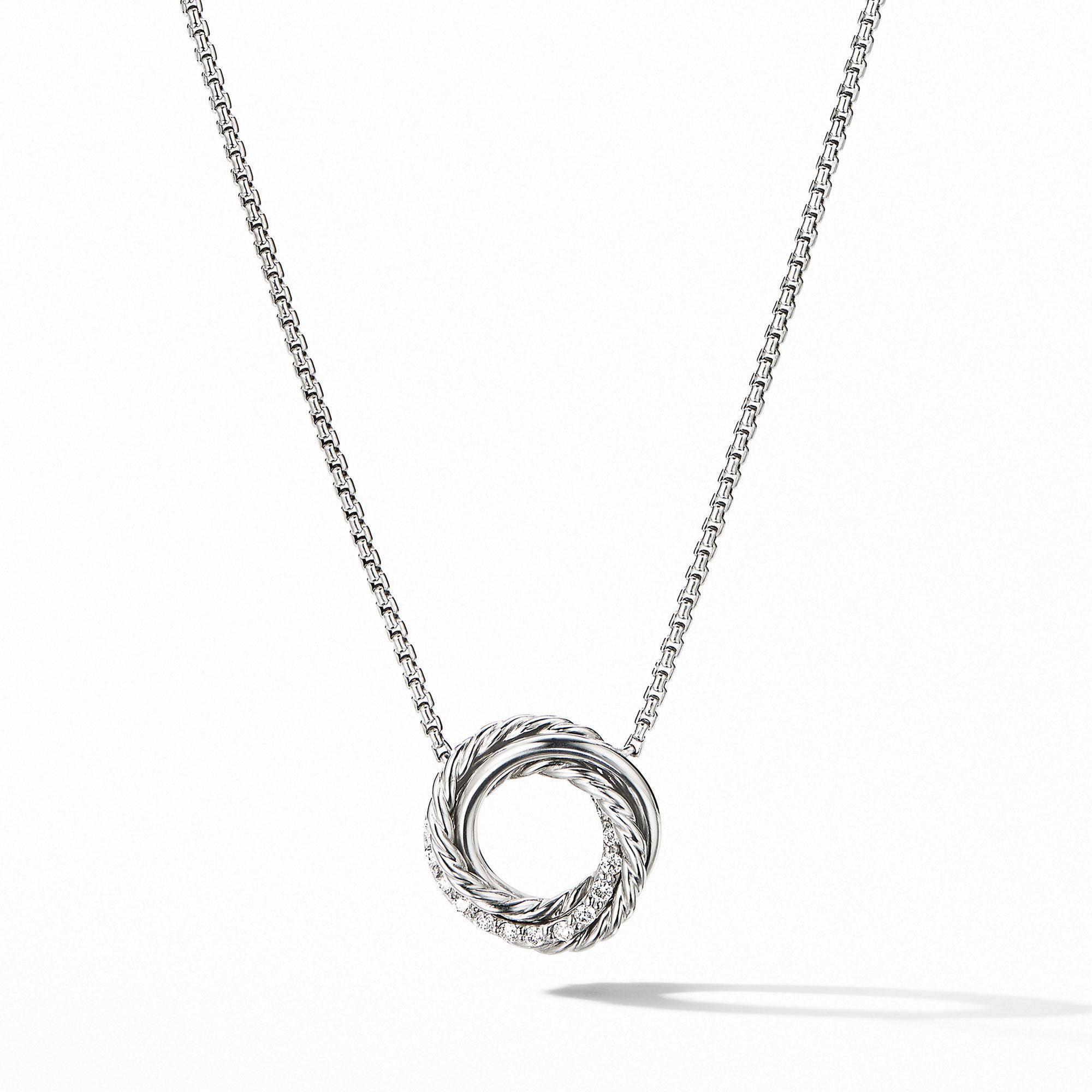 David Yurman Crossover Collection Mini Pendant Necklace with Diam