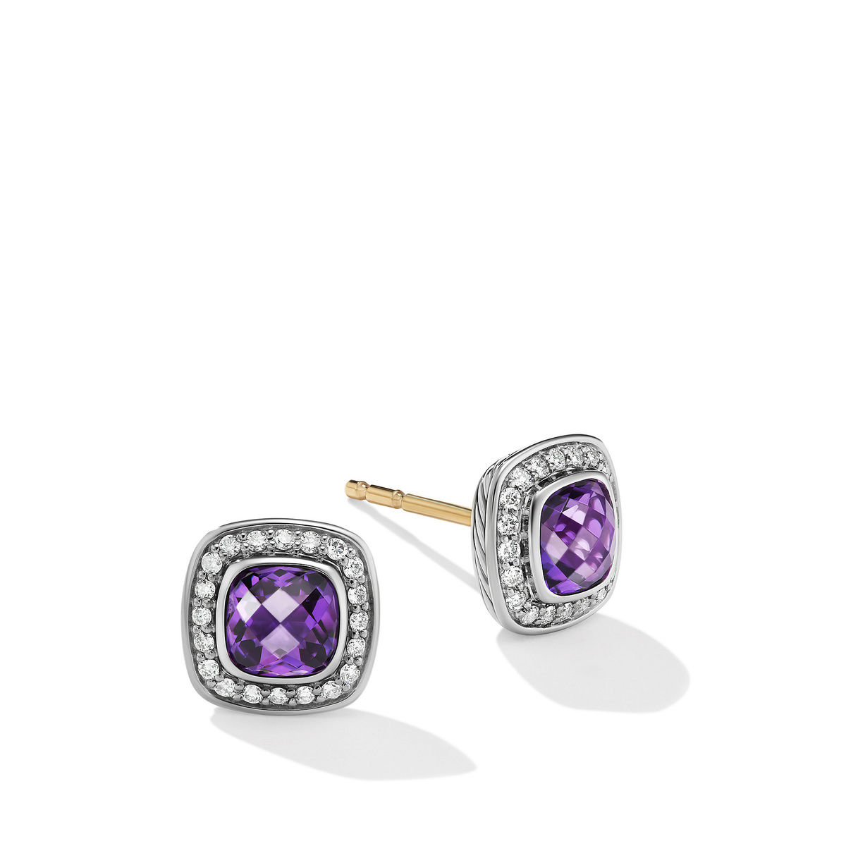 David Yurman David Yurman Petite Albion Stud Earrings with Amethy
