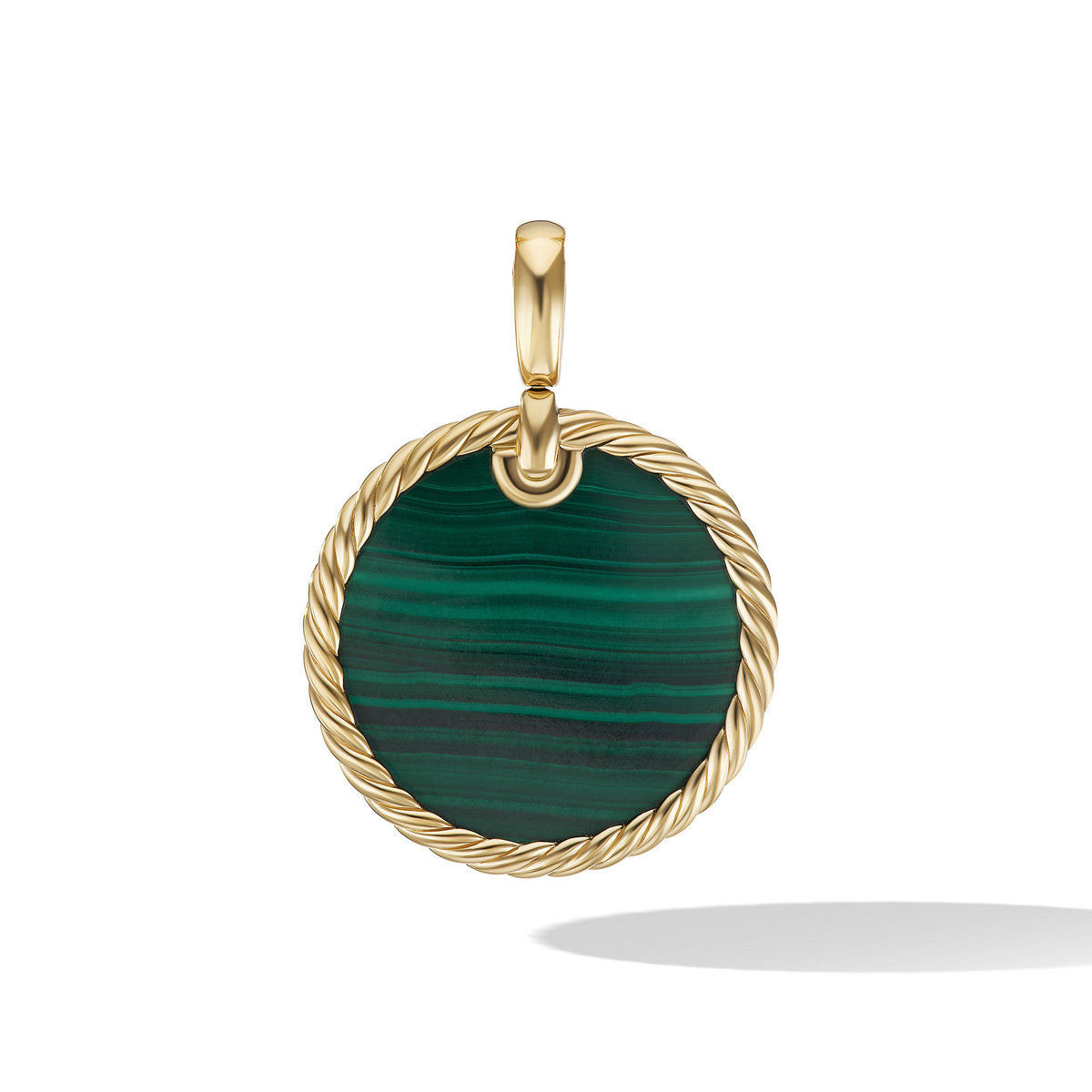 David Yurman DY Elements Disc Pendant in 18K Yellow Gold with Mal