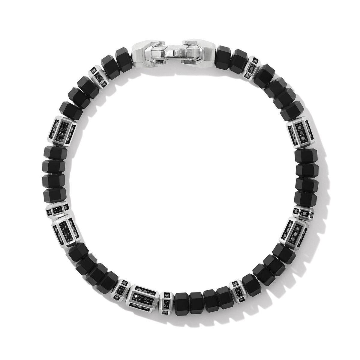 Men's David Yurman DY Hex Bead Bracelet with Black Onyx and Pave 