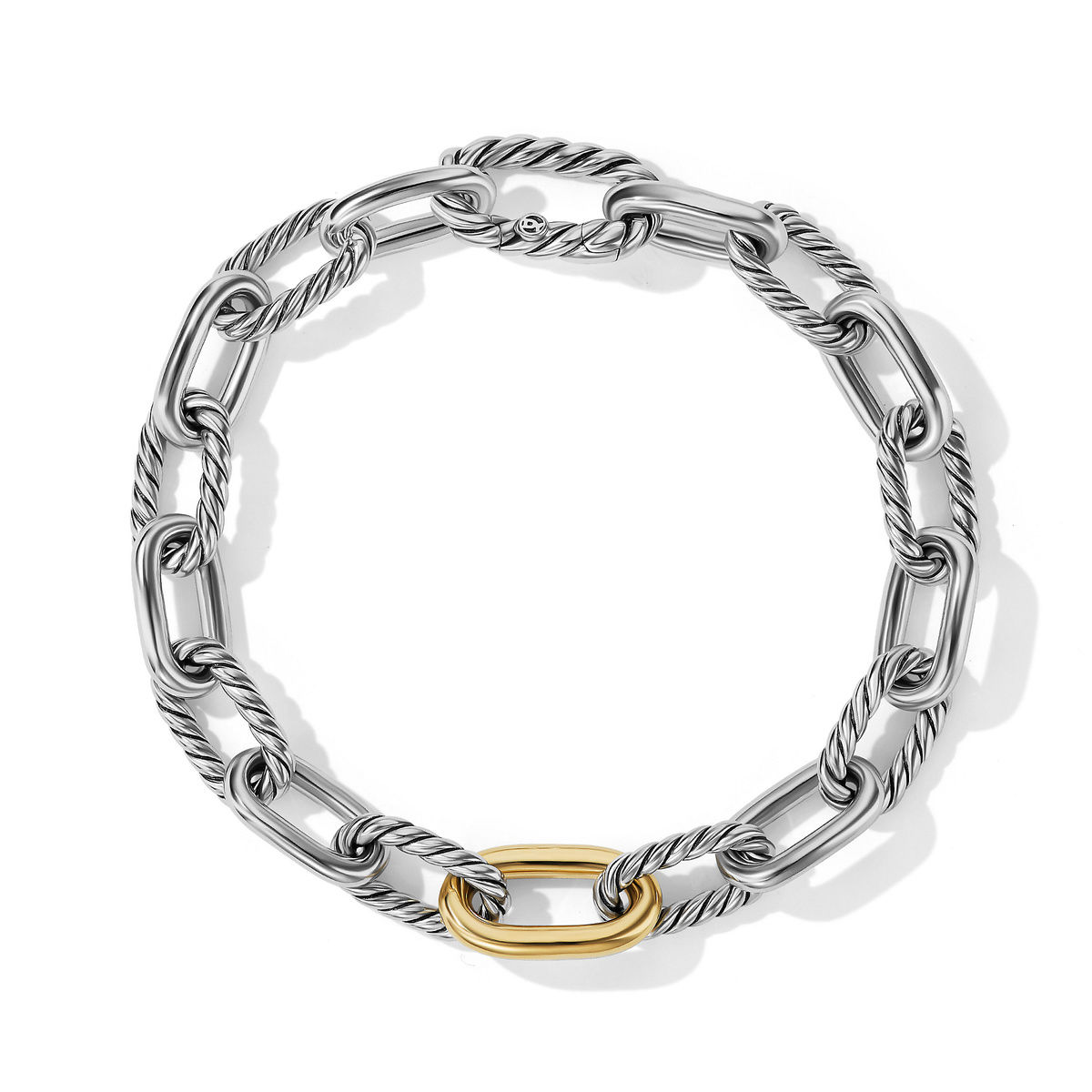 David Yurman DY Madison Chain Bracelet with 18K Yellow Gold - Lar