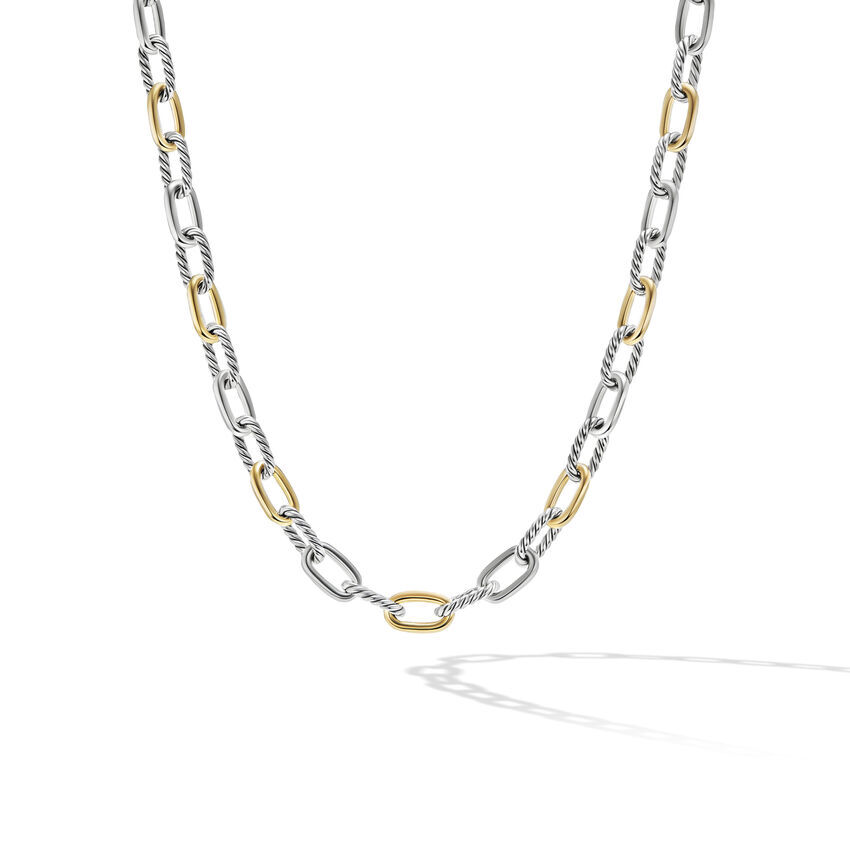 David Yurman DY Madison Chain Necklace in Sterling Silver with 18K Yellow Gold 20 Inch 3050$
