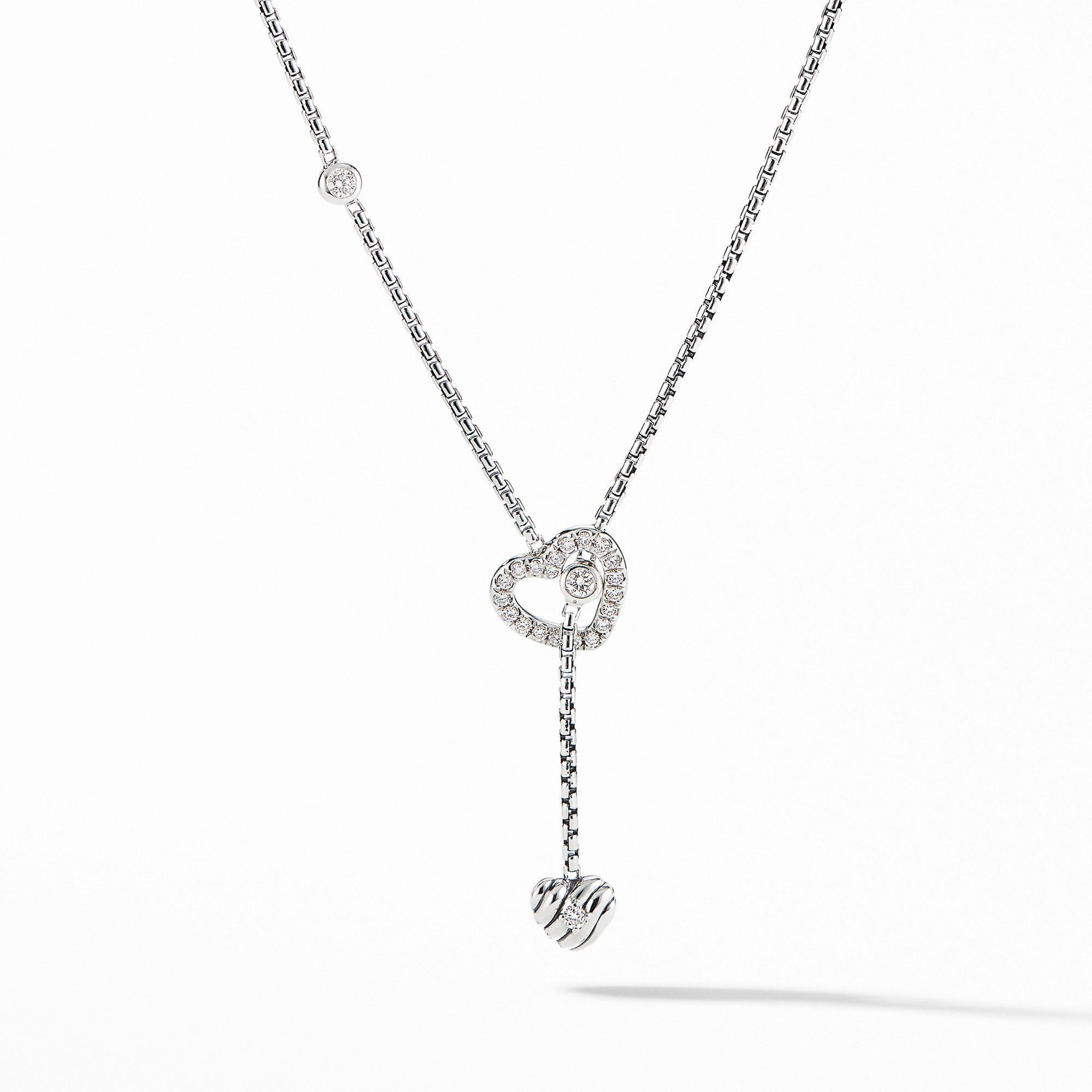David Yurman Heart Y Necklace with Diamonds