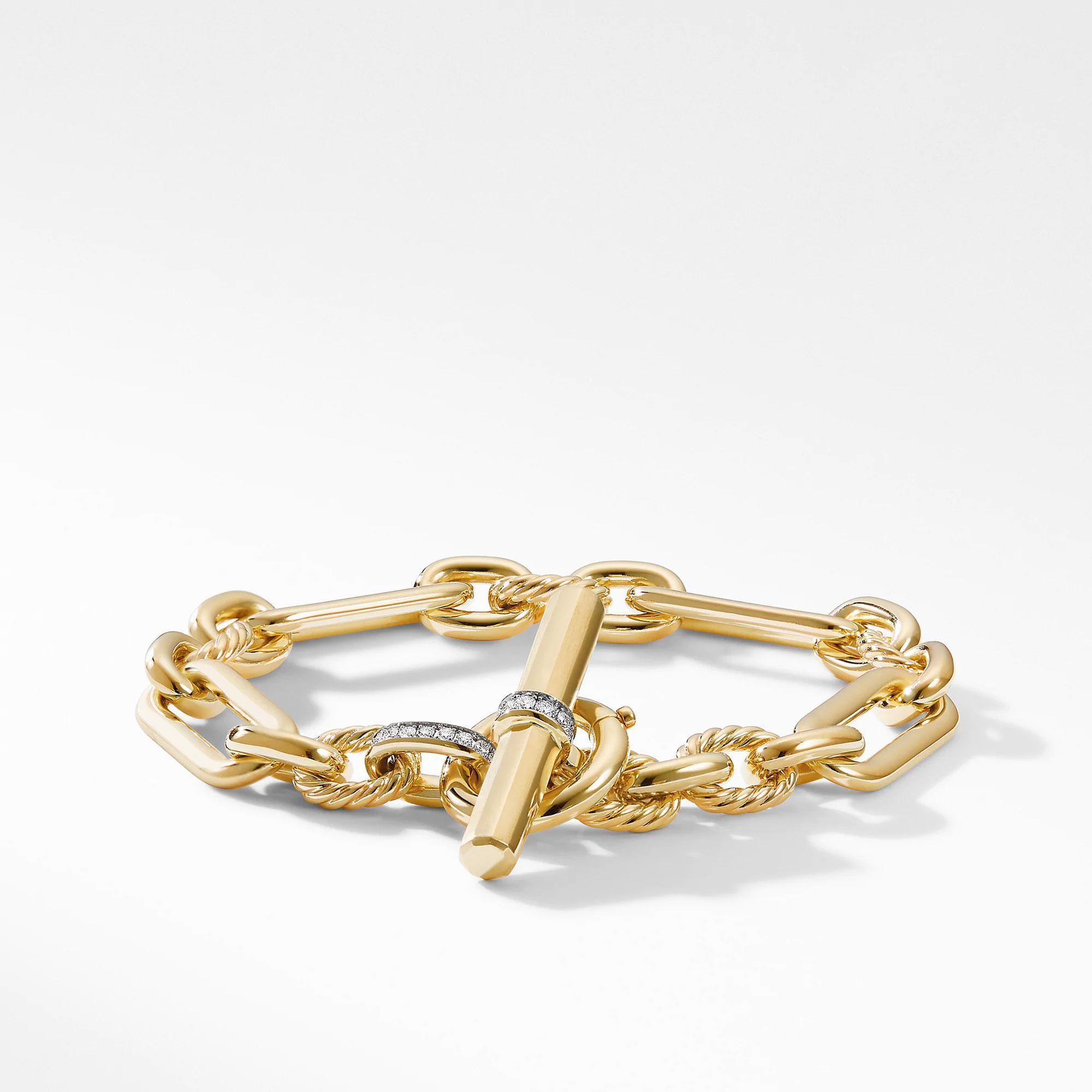 David Yurman Lexington Chain Bracelet in 18k Yellow Gold with Dia