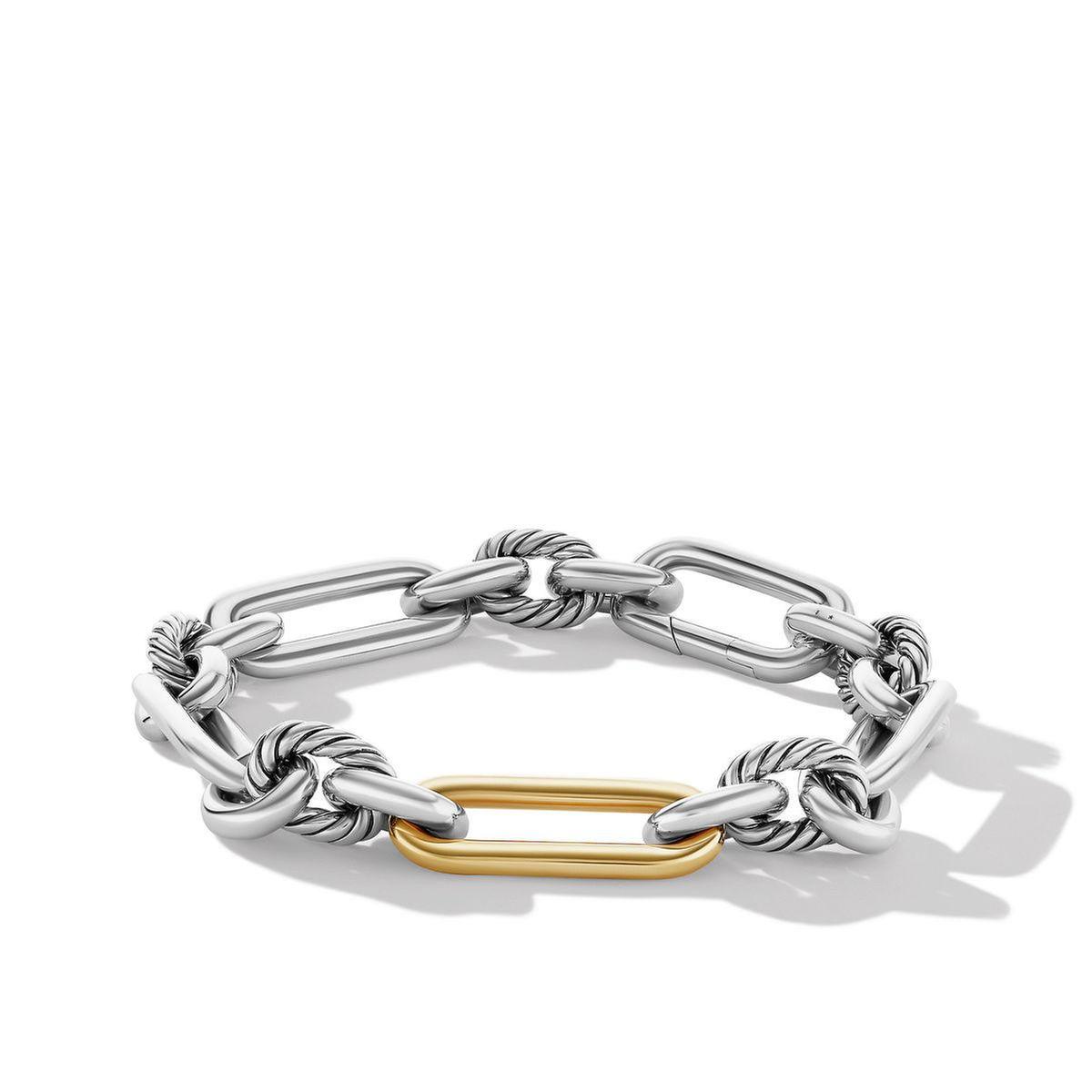 David Yurman Lexington Chain Bracelet with 18K Yellow Gold - Medi