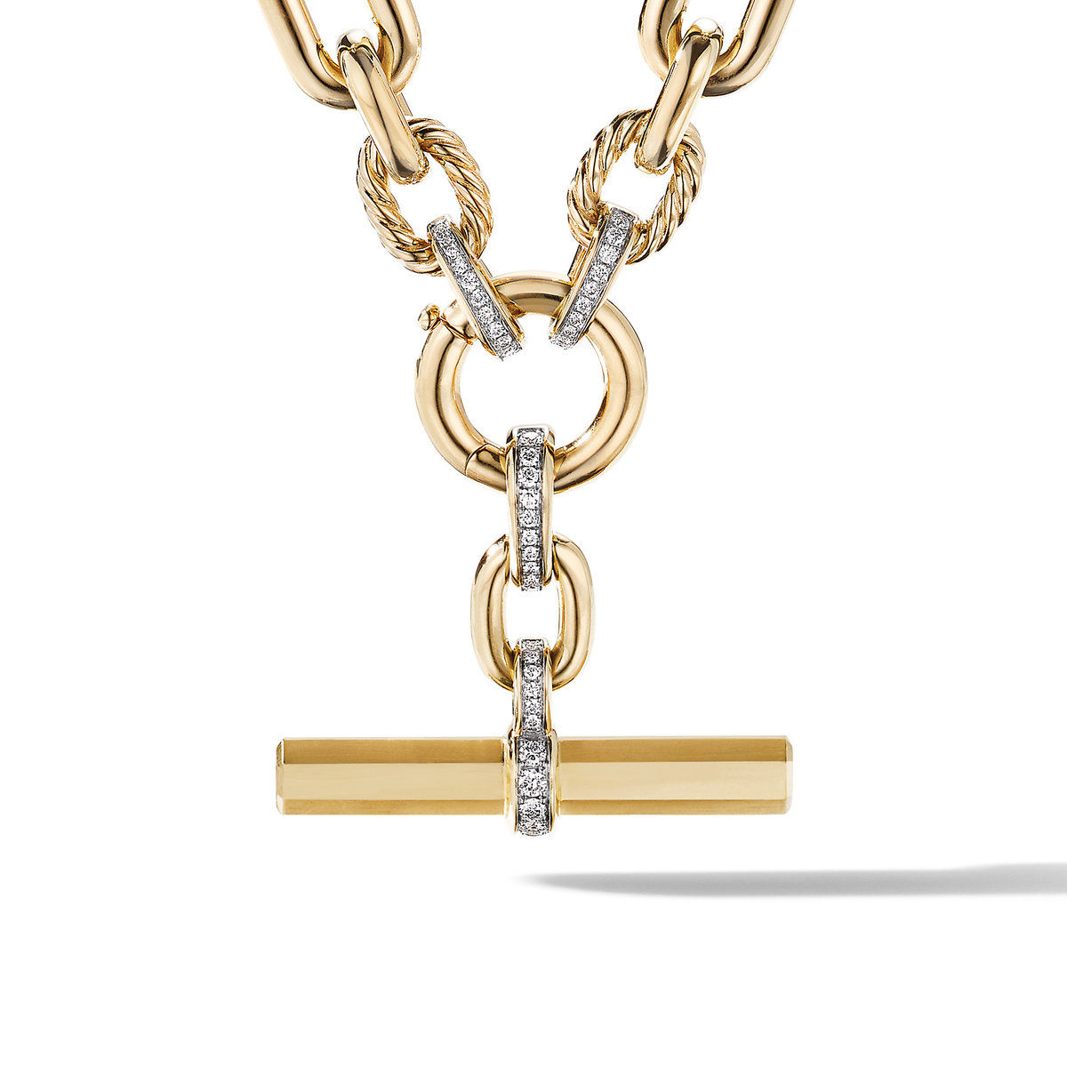 David Yurman Lexington Chain Necklace in 18K Yellow Gold with Diamonds Necklace Length: 18 Inches