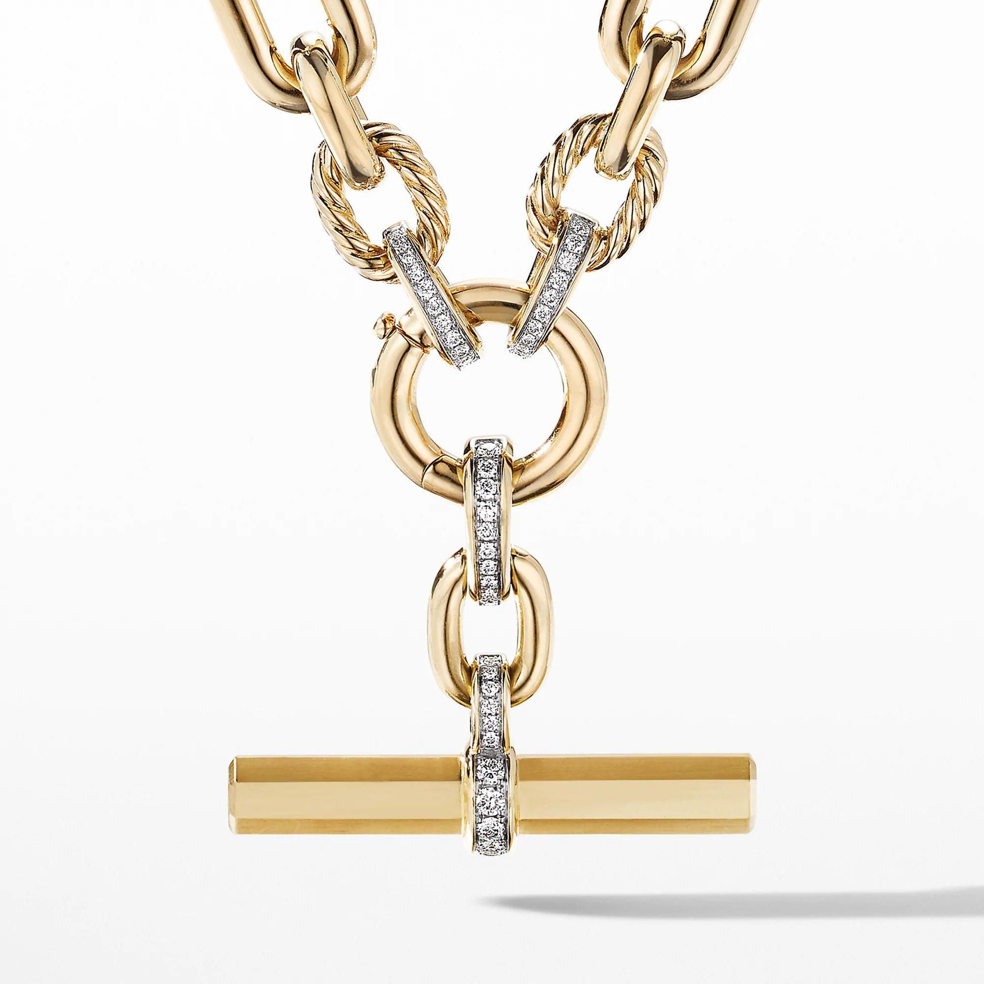 David Yurman Lexington Chain Necklace in 18k Yellow Gold with Diamonds - 20 Inches