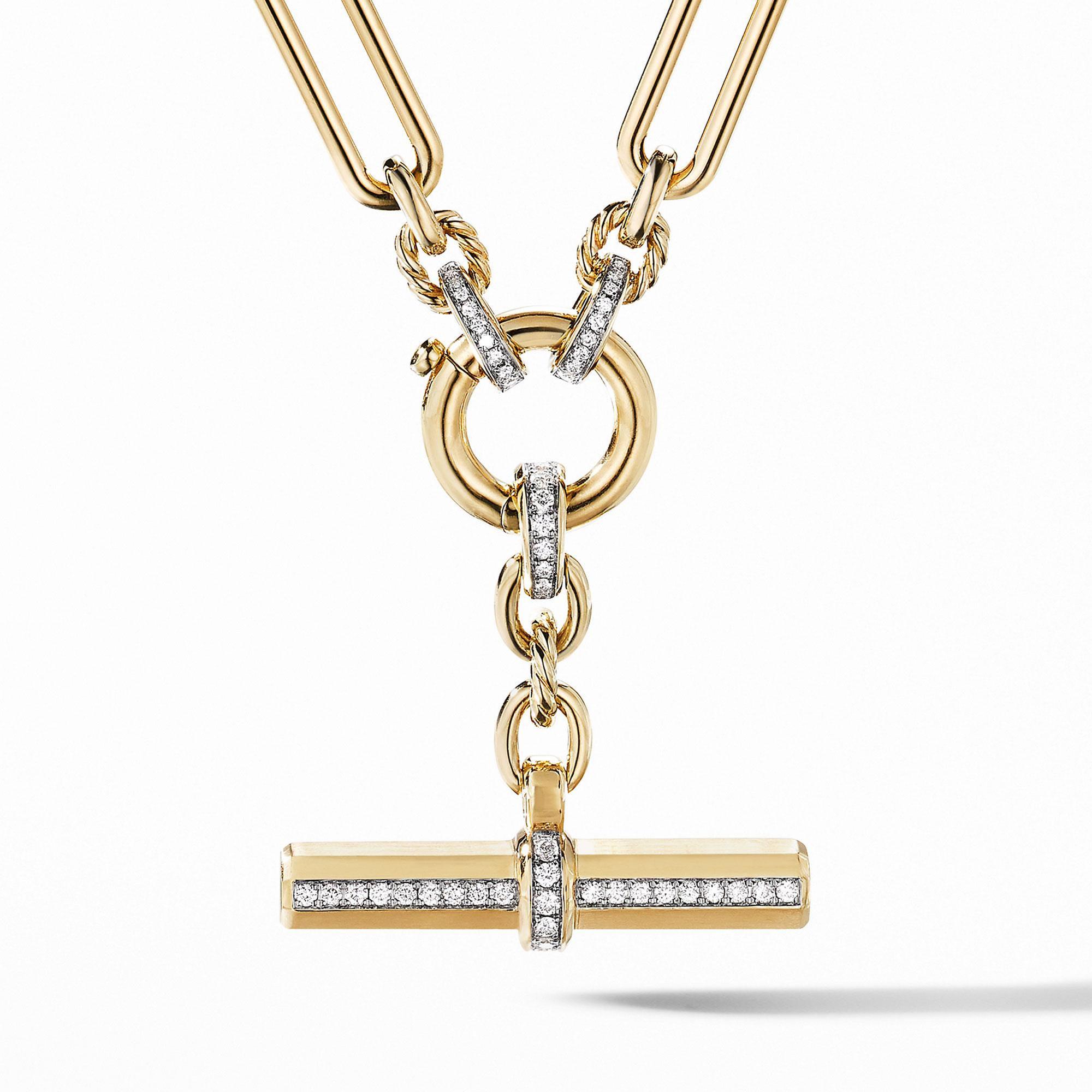 David Yurman Lexington Chain Necklace in 18k Yellow Gold with Diamonds 20 inches