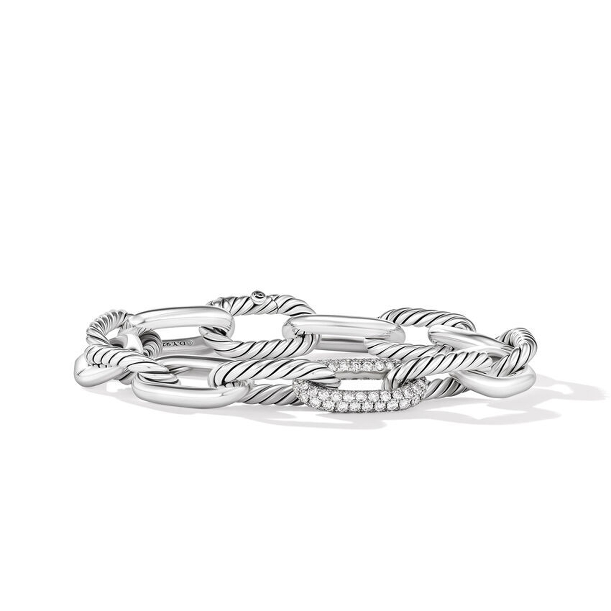 David Yurman Madison Chain Bracelet in Sterling Silver with Diamonds 11mm - Small 3800$