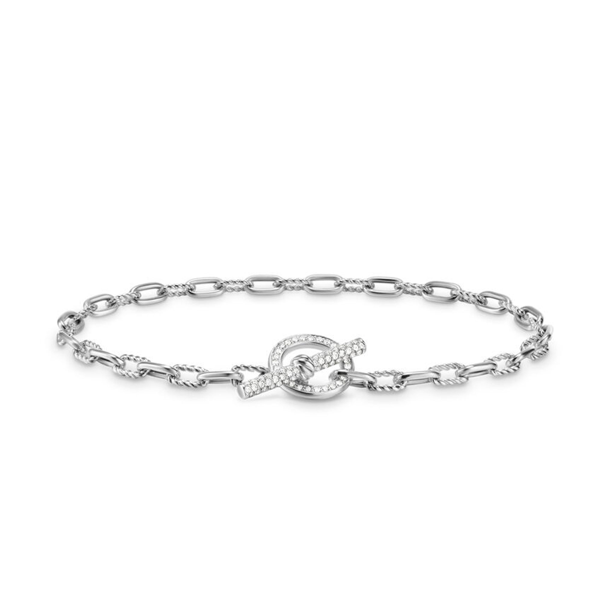 David Yurman  Madison Toggle Chain Bracelet in Sterling Silver with Diamonds - Medium