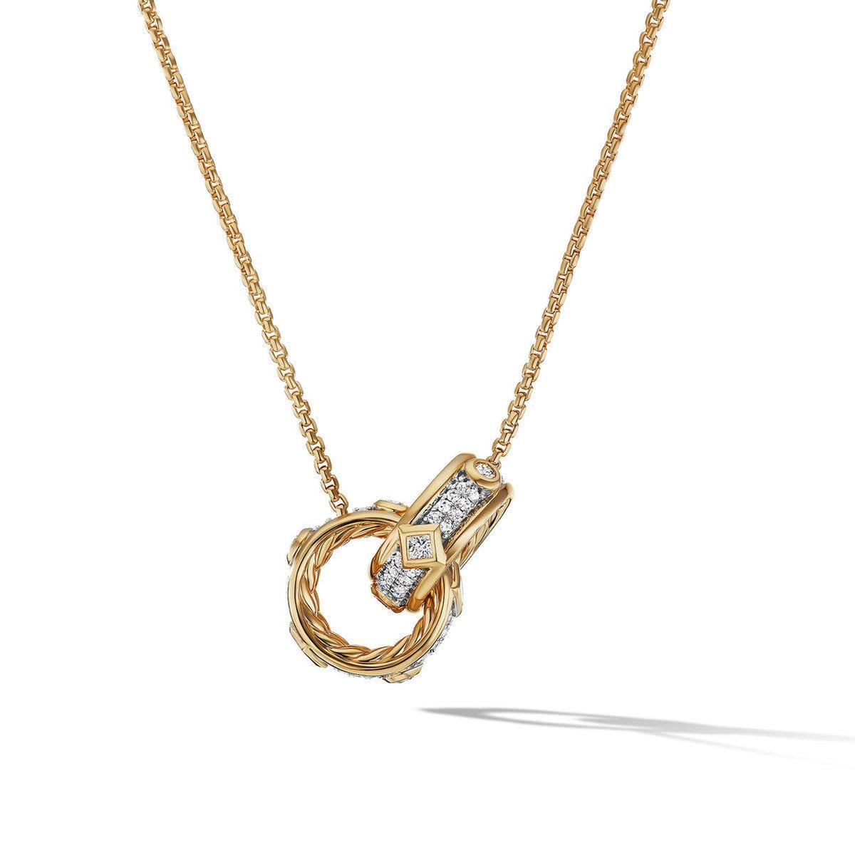 David Yurman Modern Renaissance Double Pendant Necklace in 18K Ye