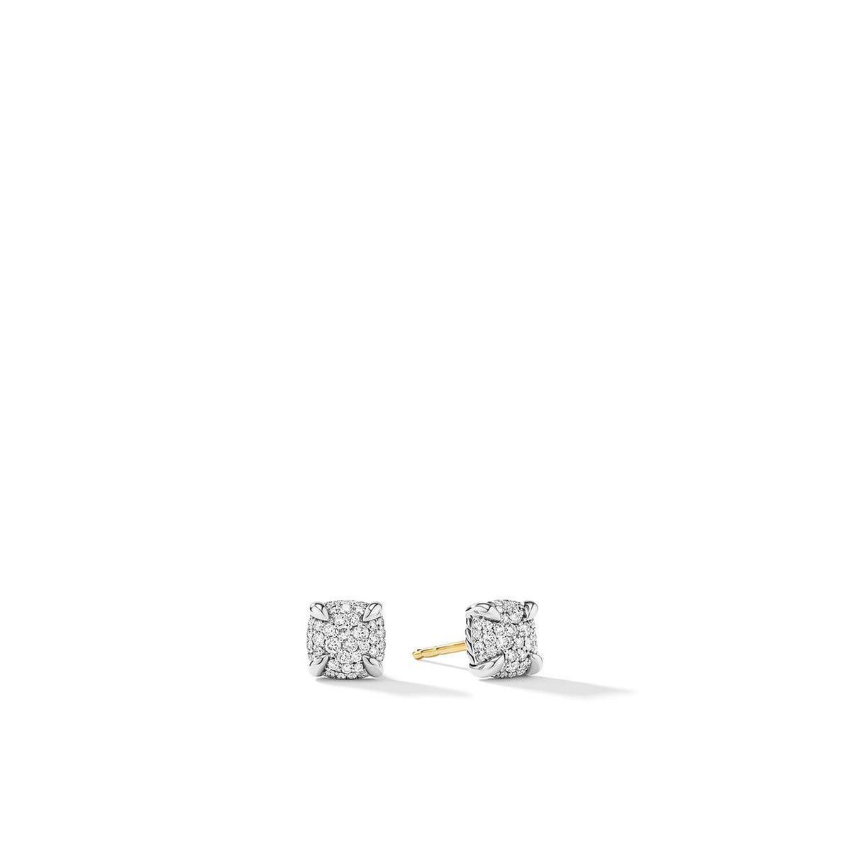David Yurman Petite Chatelaine Stud Earrings with Full Pave Diamonds