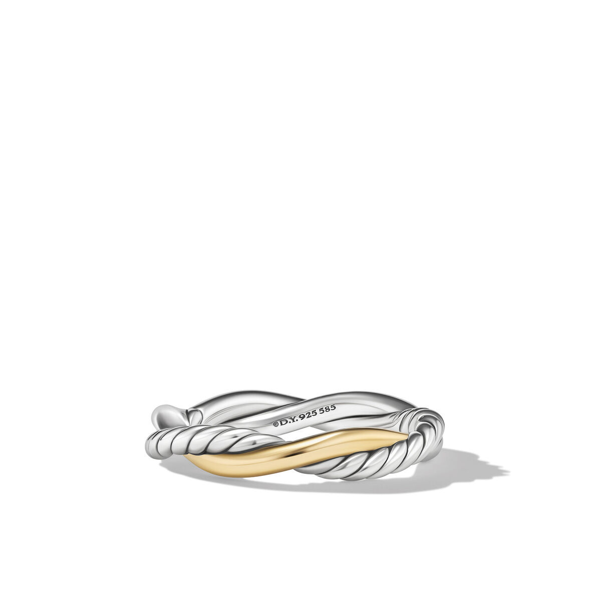 David Yurman Women's Petite Infinity Band Ring in Sterling Silver with 14K Yellow Gold - Size 7