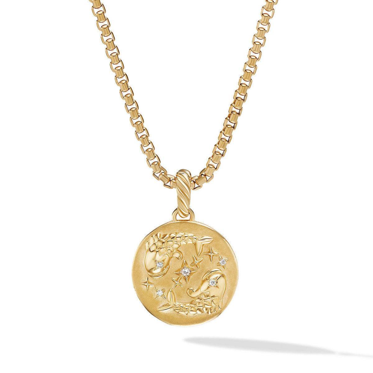 David Yurman Pisces Amulet in 18K Yellow Gold with Diamonds