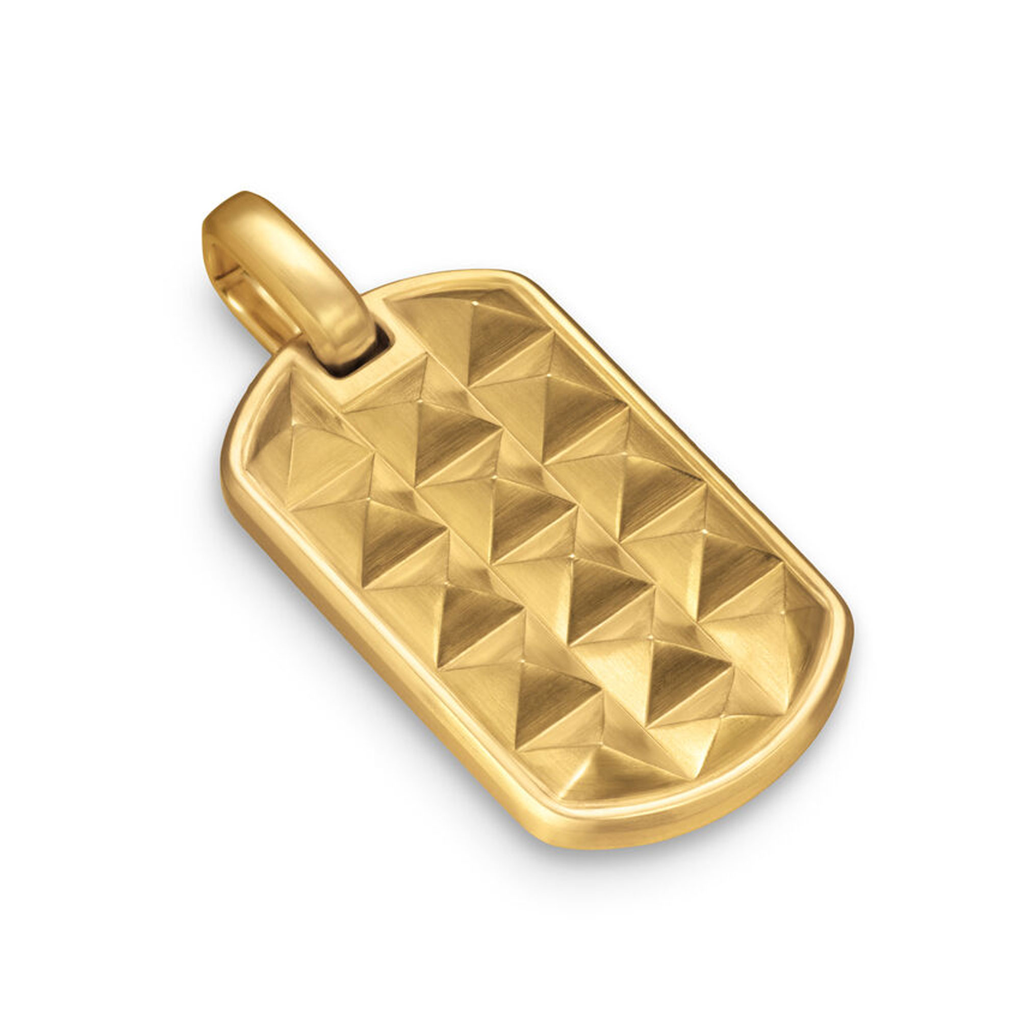 David Yurman  Pyramid Tag in 18K Yellow Gold  35mm