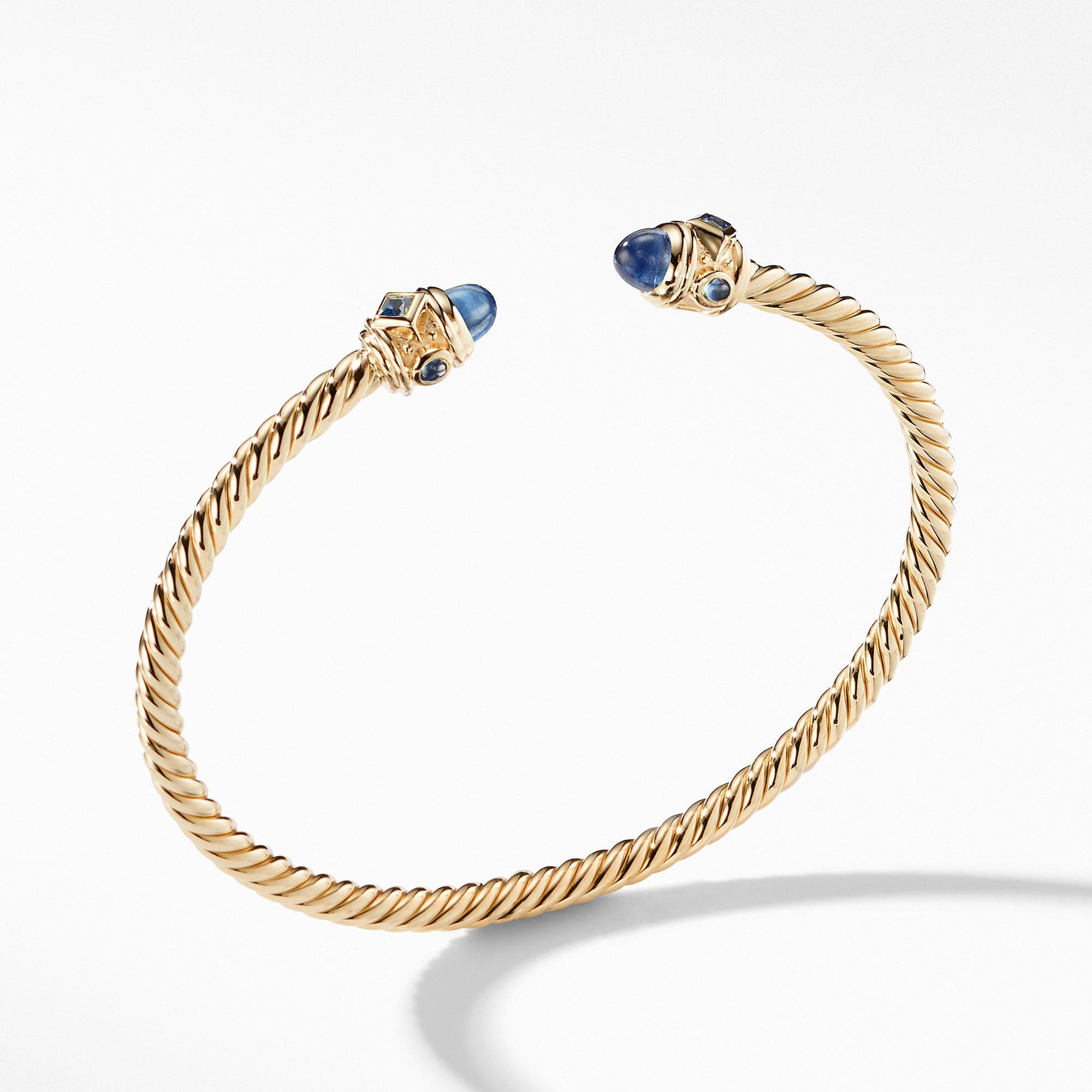 David Yurman Renaissance Bracelet with Light Blue Sapphires in 18