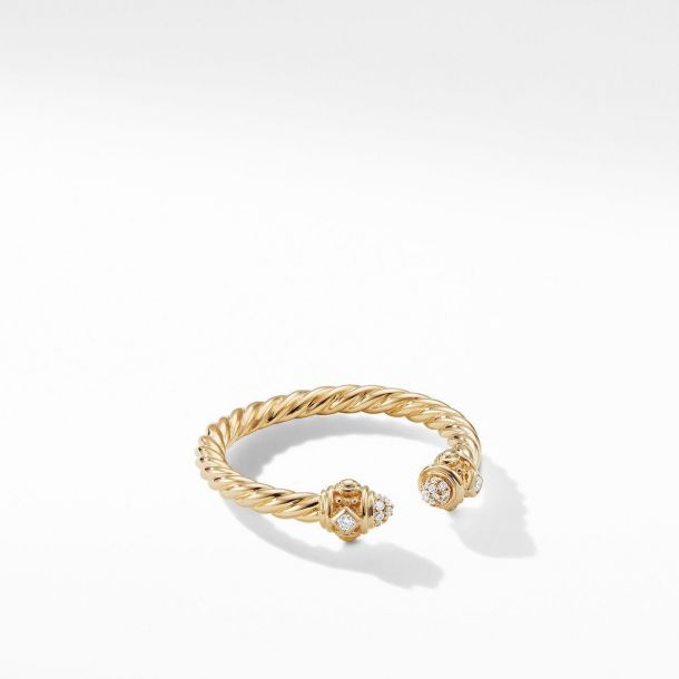 David Yurman Womens Renaissance Ring in 18k Gold with Diamonds Size 9 1350$